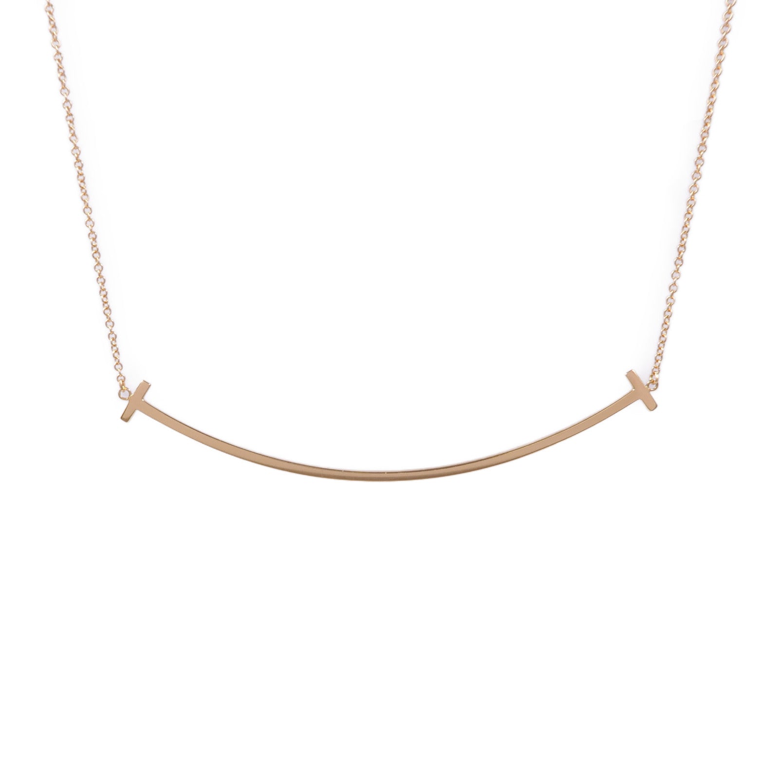 TIFFANY＆CO 18K玫瑰金T Smile Necklace項鍊