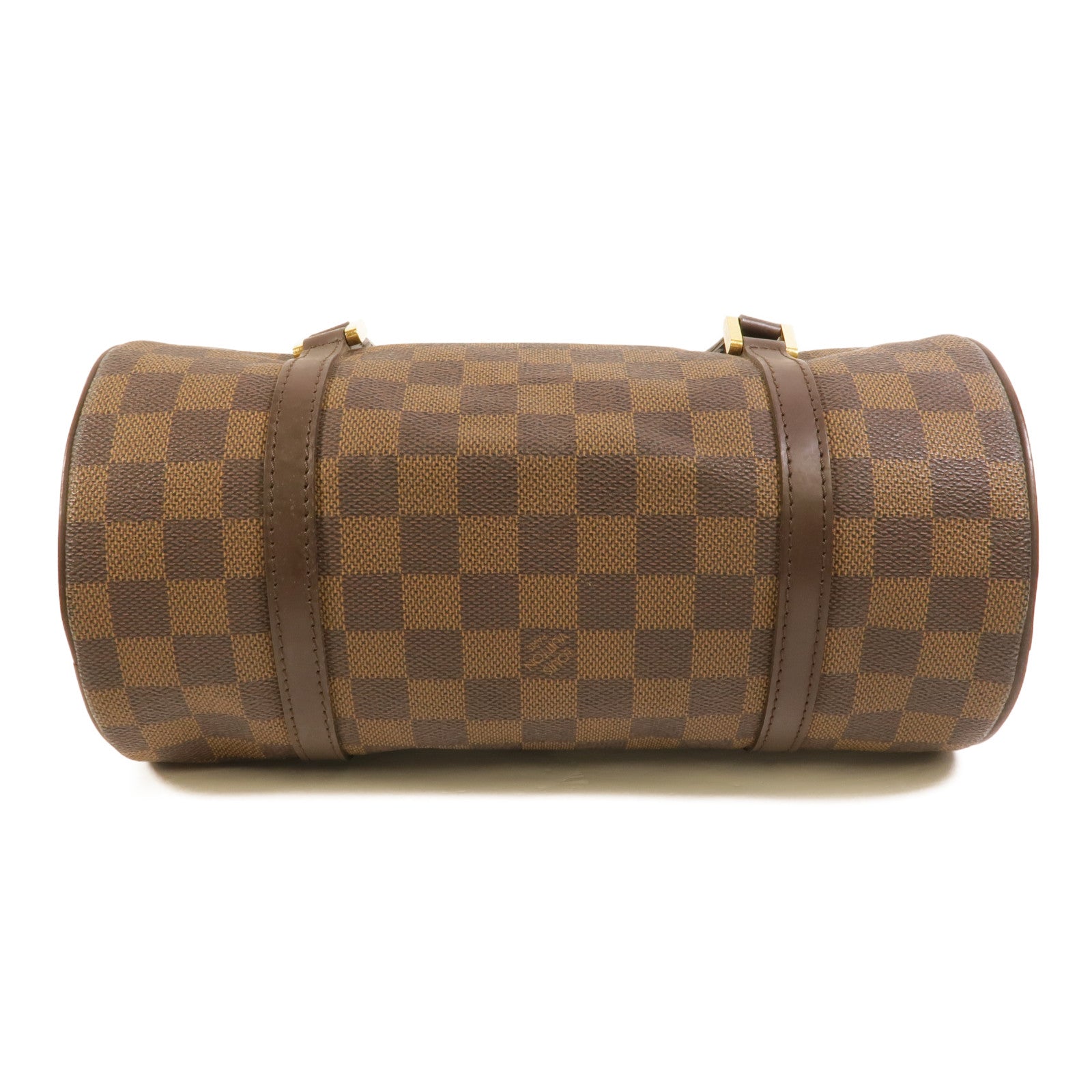 LOUIS VUITTON Damier Papillon PM金扣手挽袋棕色