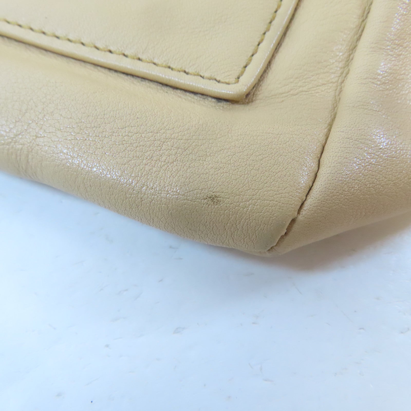 GUCCI 【激減優惠】皮革/Bamboo Handbag銀扣手挽袋米色