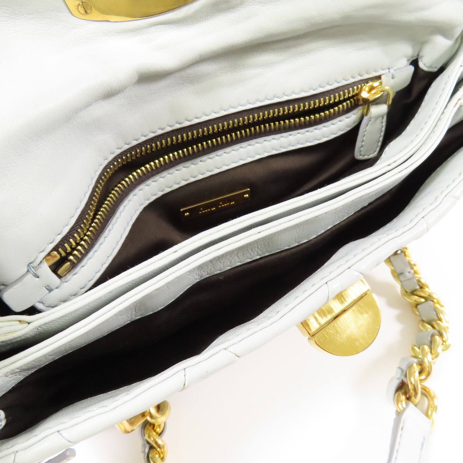 Miu Miu 牛皮皮革Shoulder Bag金扣肩背袋