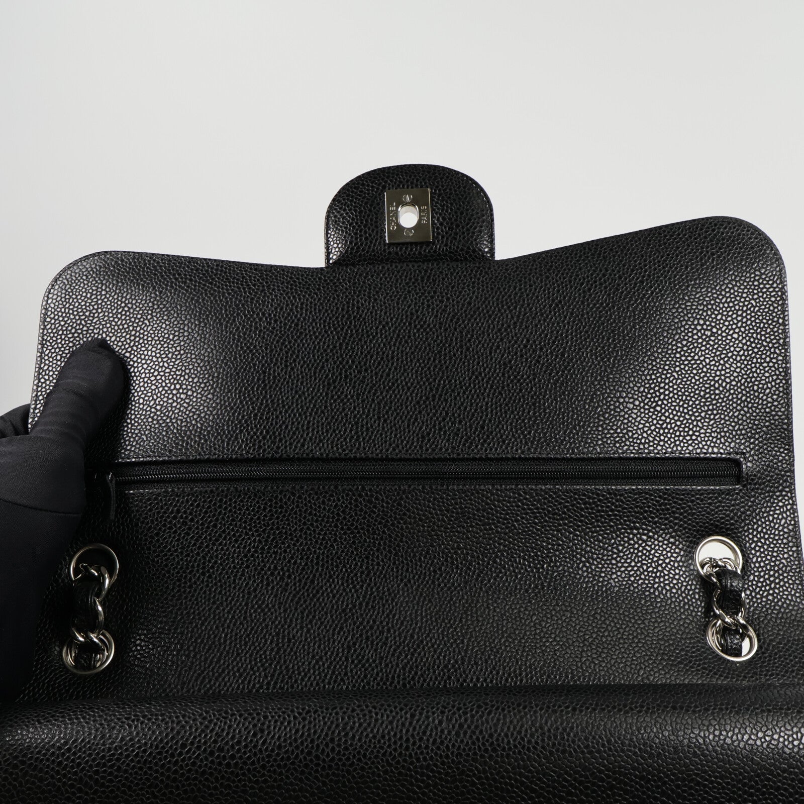 CHANEL 牛皮皮革Large Classic鏈帶肩背袋