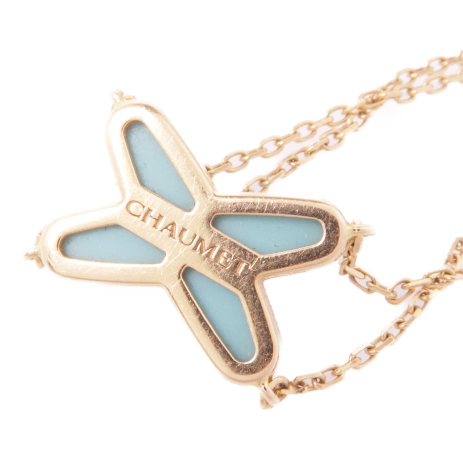 Chaumet 18K玫瑰金Jeux De Liens Bracelet綠松石/鑽石手鏈