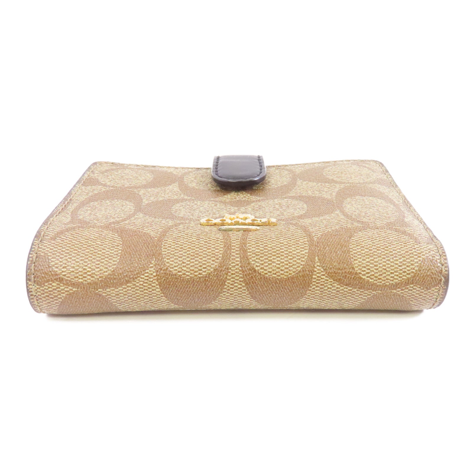 COACH 塗層帆布Wallet金扣錢包啡色