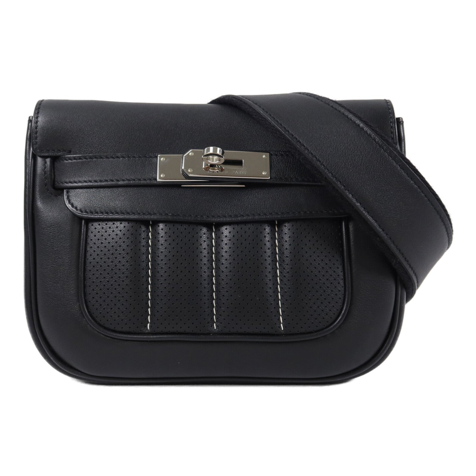 HERMES Swift皮革Berline Mini肩背袋Noir