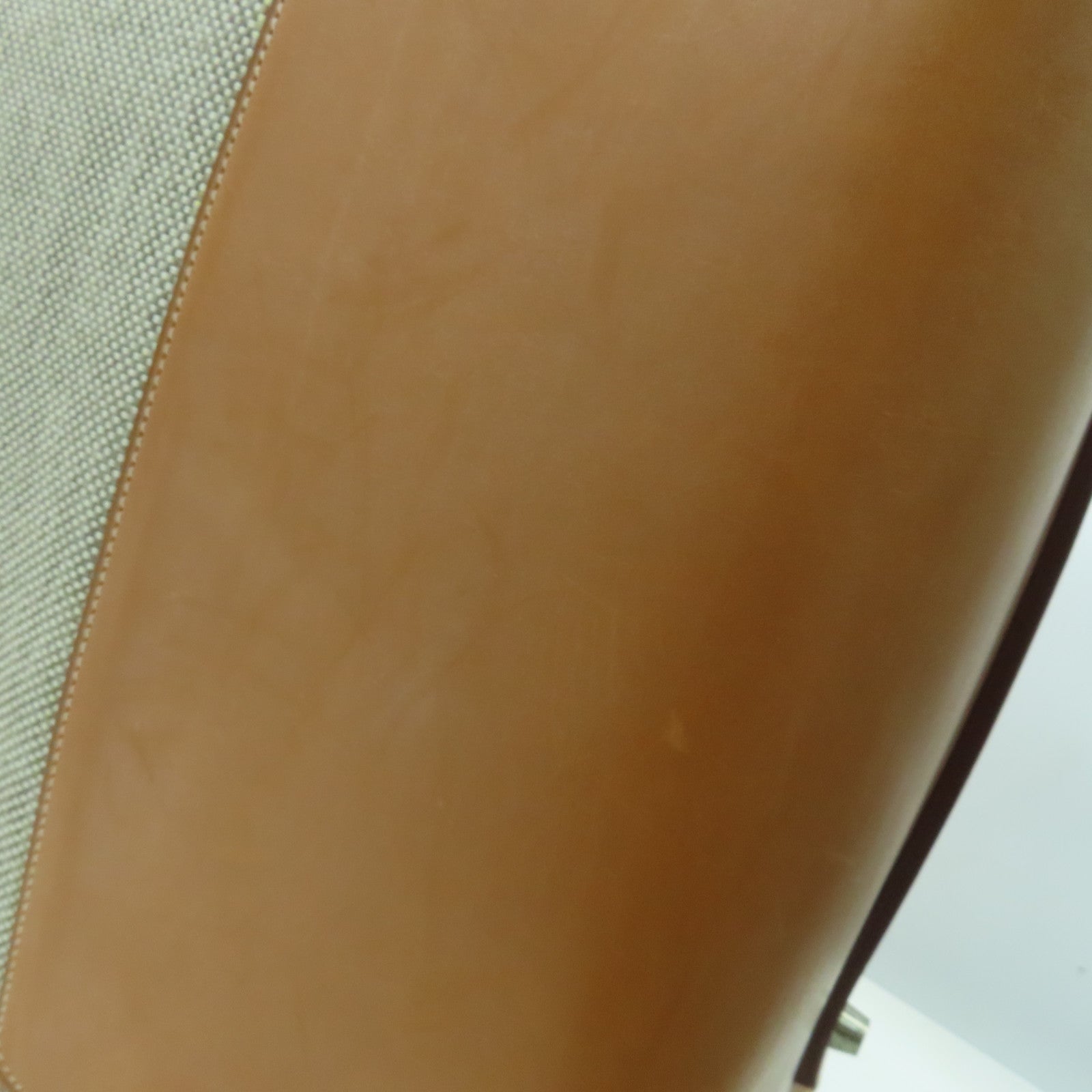 HERMES 【激減優惠】帆布Caleche Rolling Luggage銀扣行李箱米色/啡色