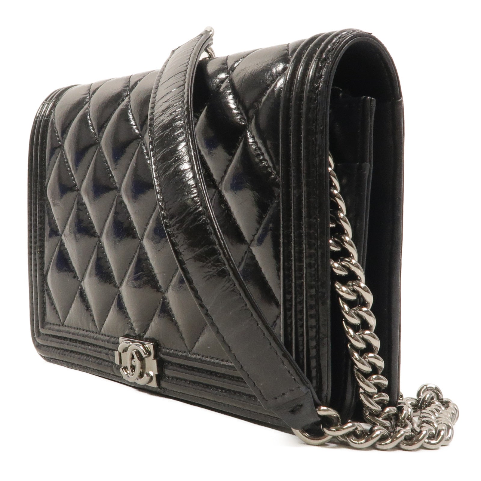 CHANEL 漆皮皮革WOC Wallet On Chain鏈帶肩背袋