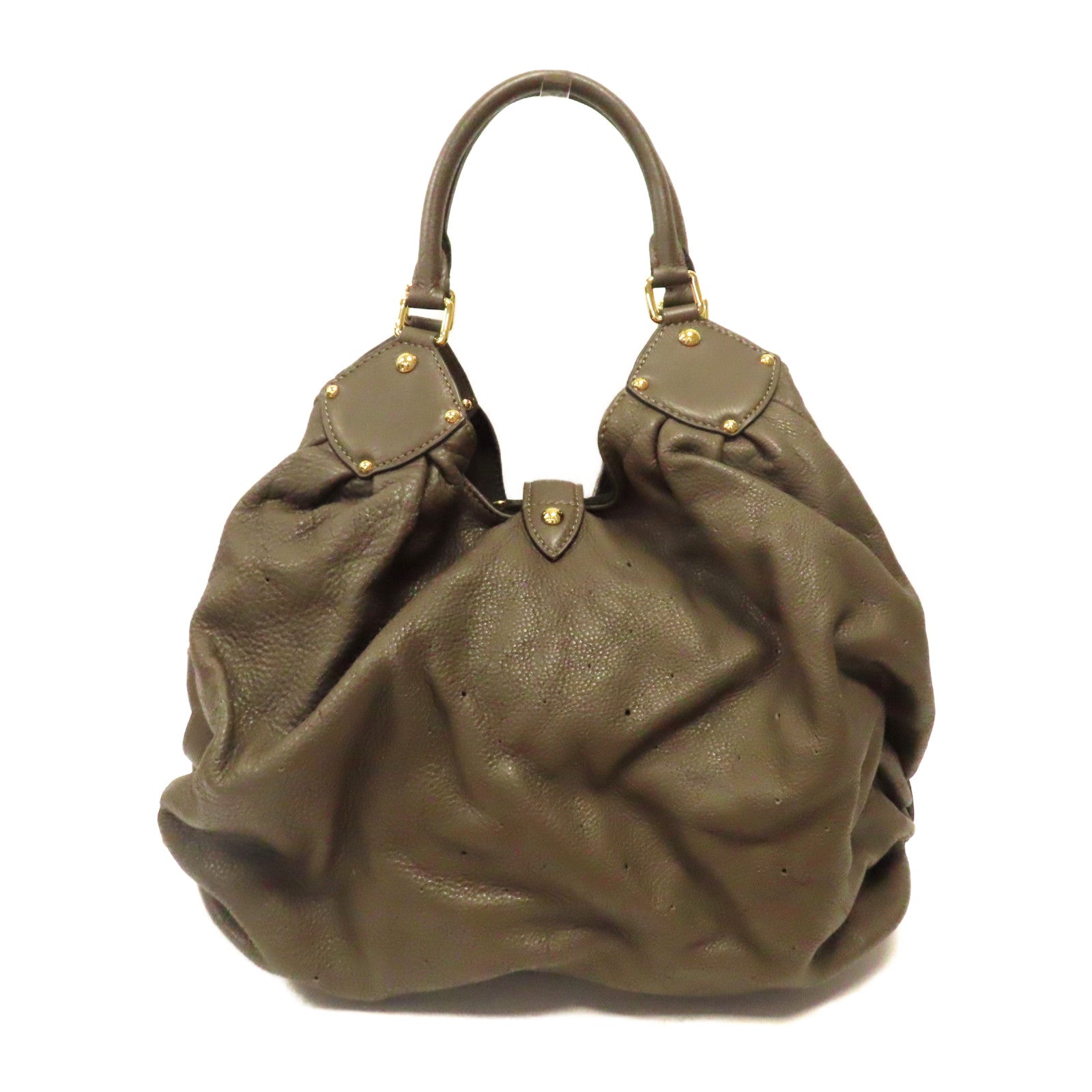 LOUIS VUITTON 【激減優惠】Mahina Ladies Mahina Leather金扣手挽袋灰色
