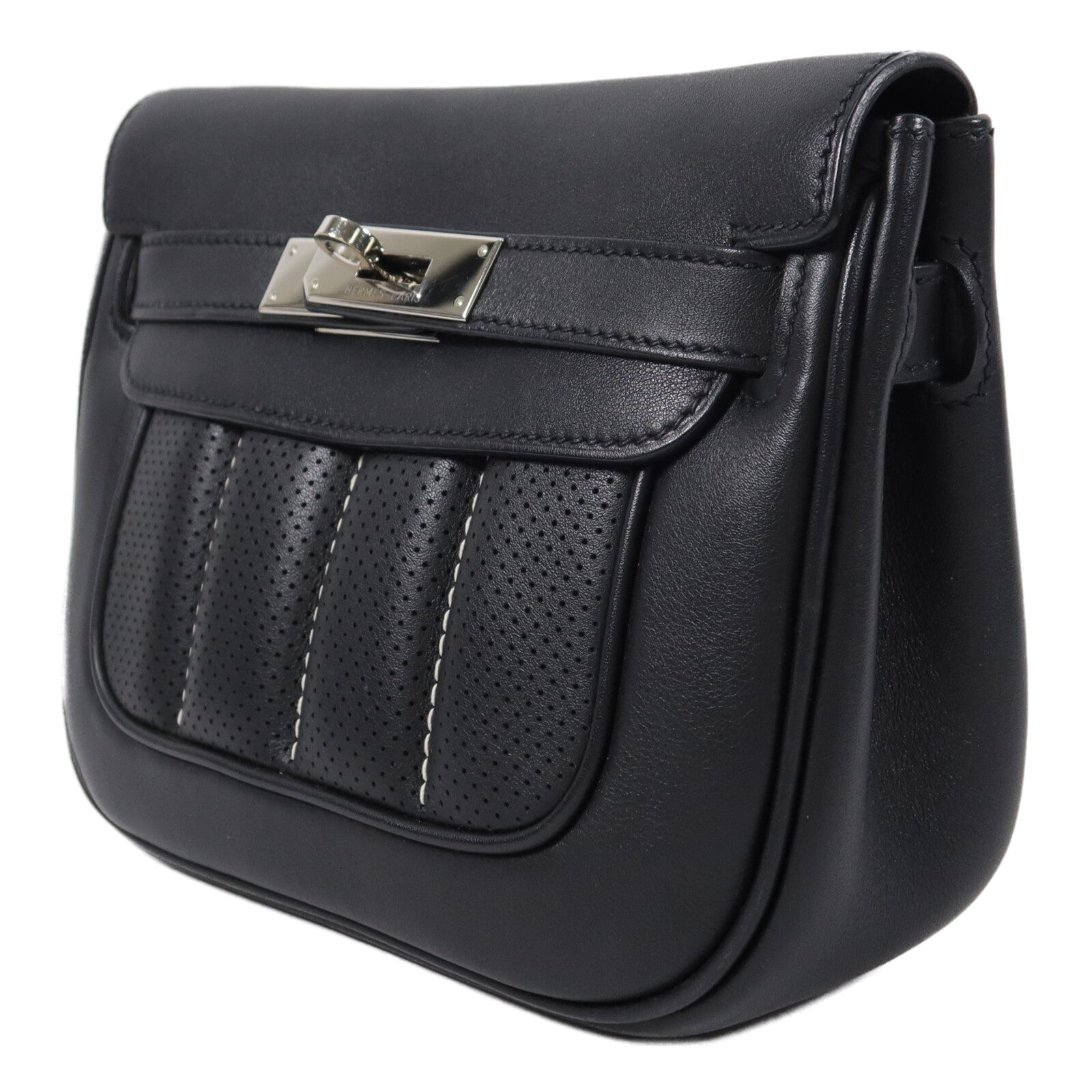 HERMES Swift皮革Berline Mini肩背袋Noir