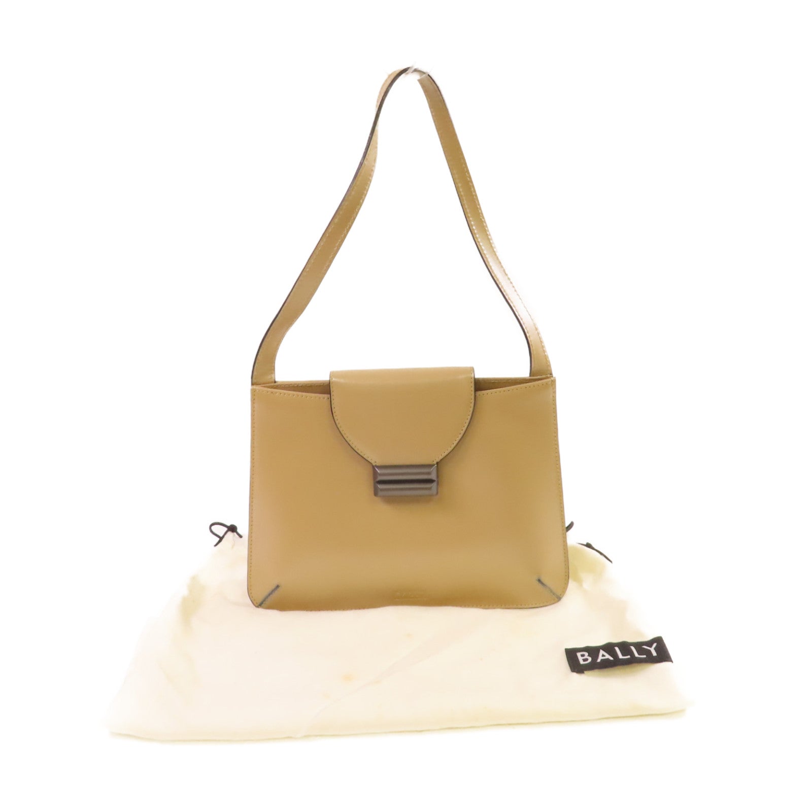 BALLY 牛皮皮革Handbag手挽袋杏色