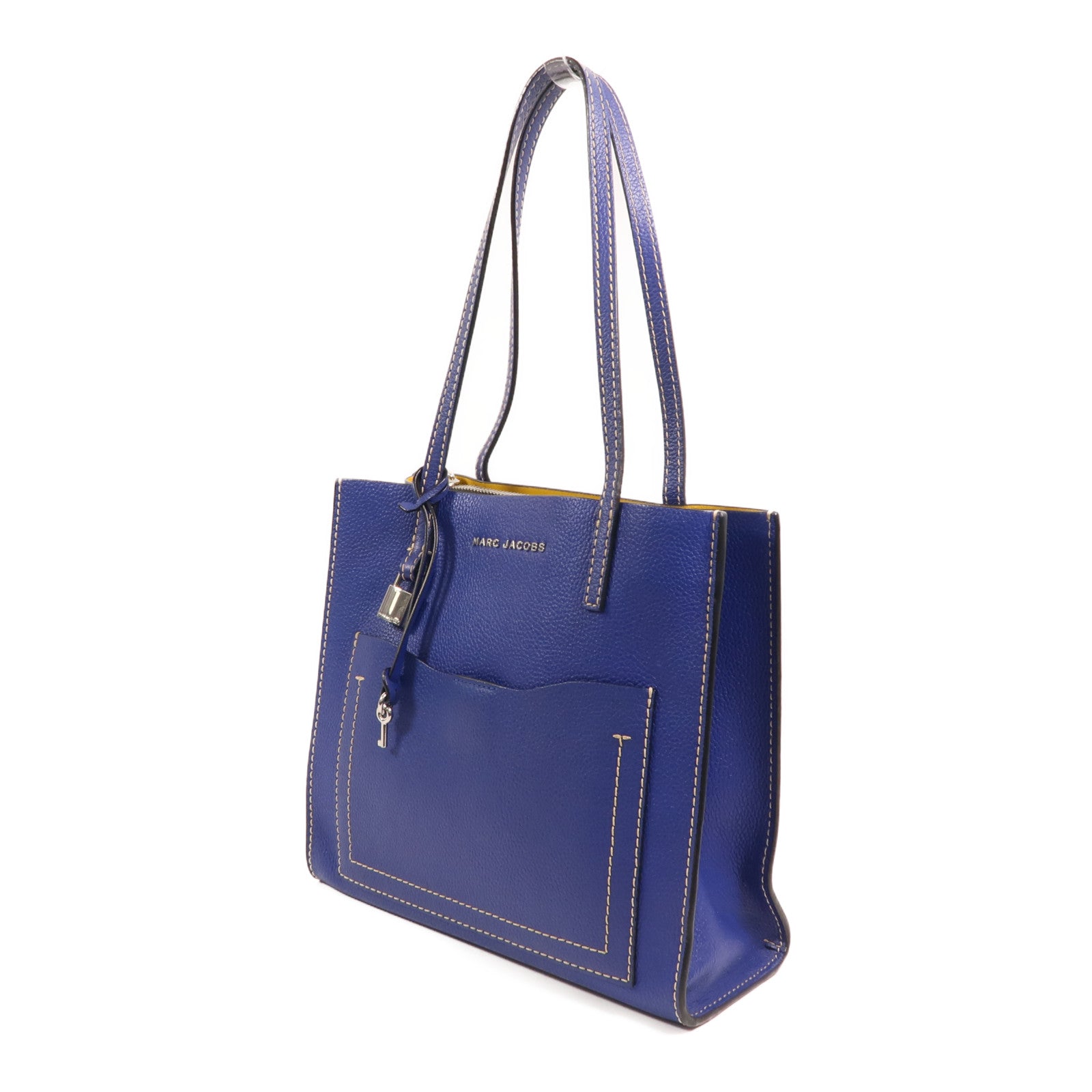 MARC JACOBS 牛皮皮革Shoulder Tote銀扣肩背袋