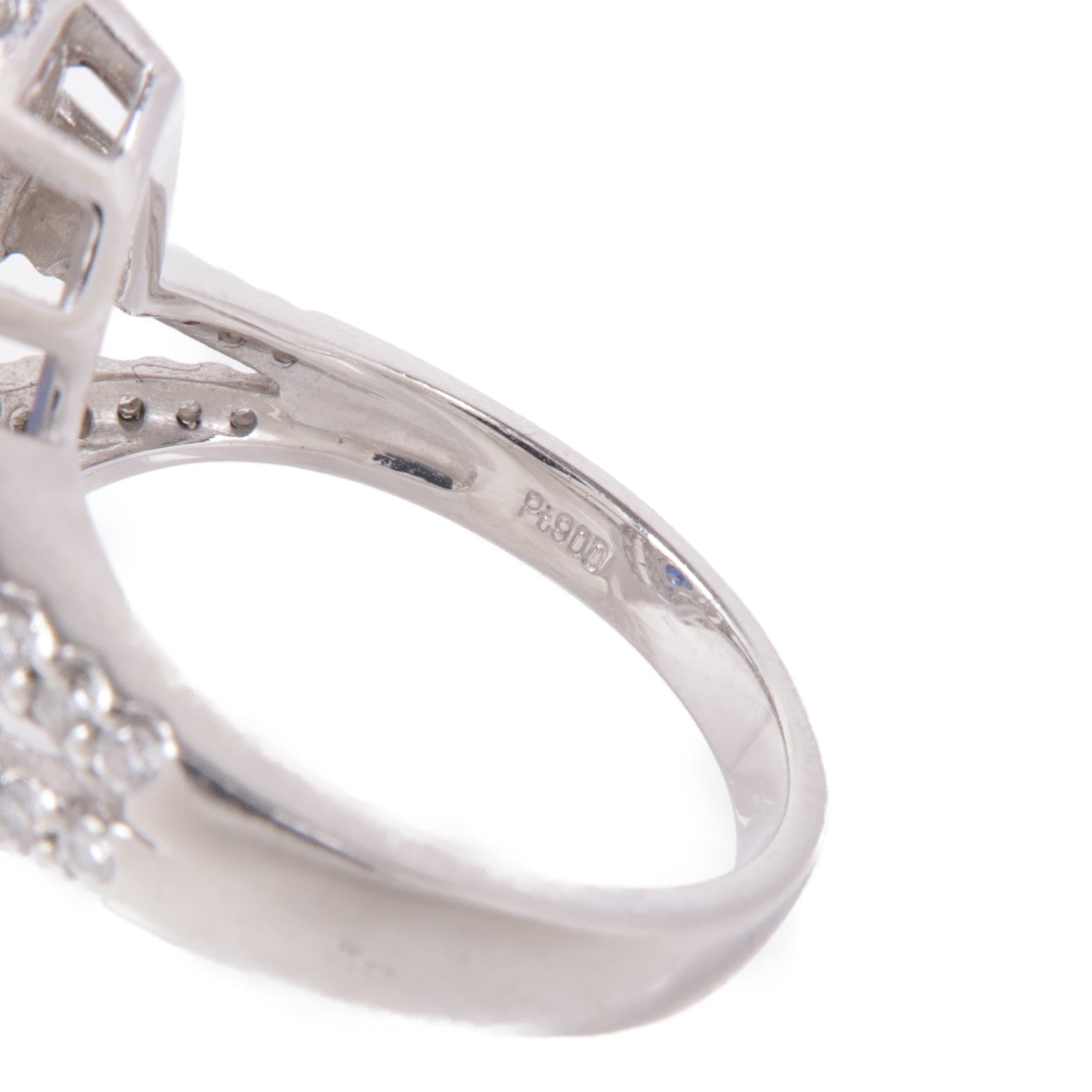 JEWELRY PT900鉑金Sapphire/Diamond Ring藍寶石/鑽石戒指US#6