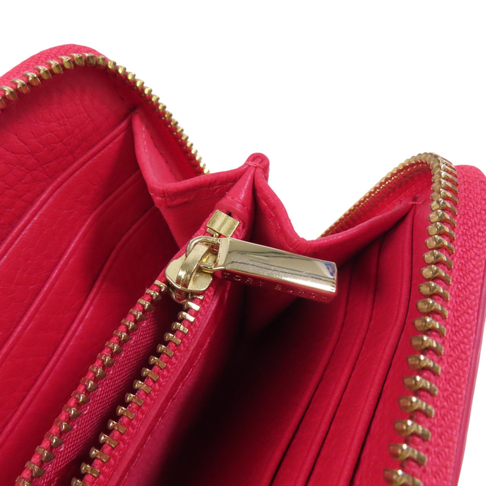 Tory Burch 牛皮皮革Round Long Wallet金扣拉鏈長錢包