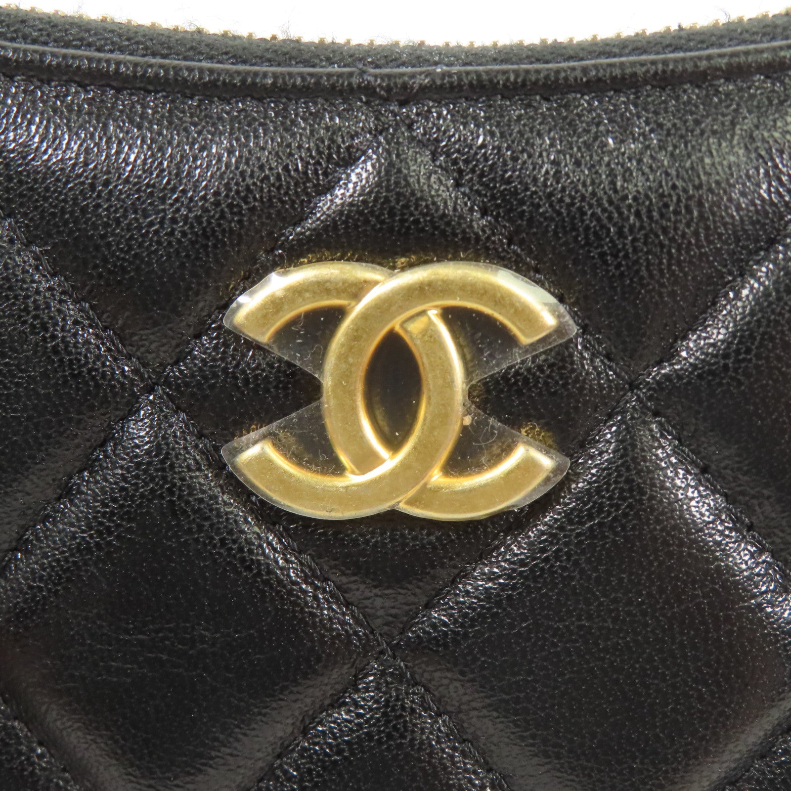 CHANEL 羊皮皮革Around Hobo金扣鏈帶手挽袋