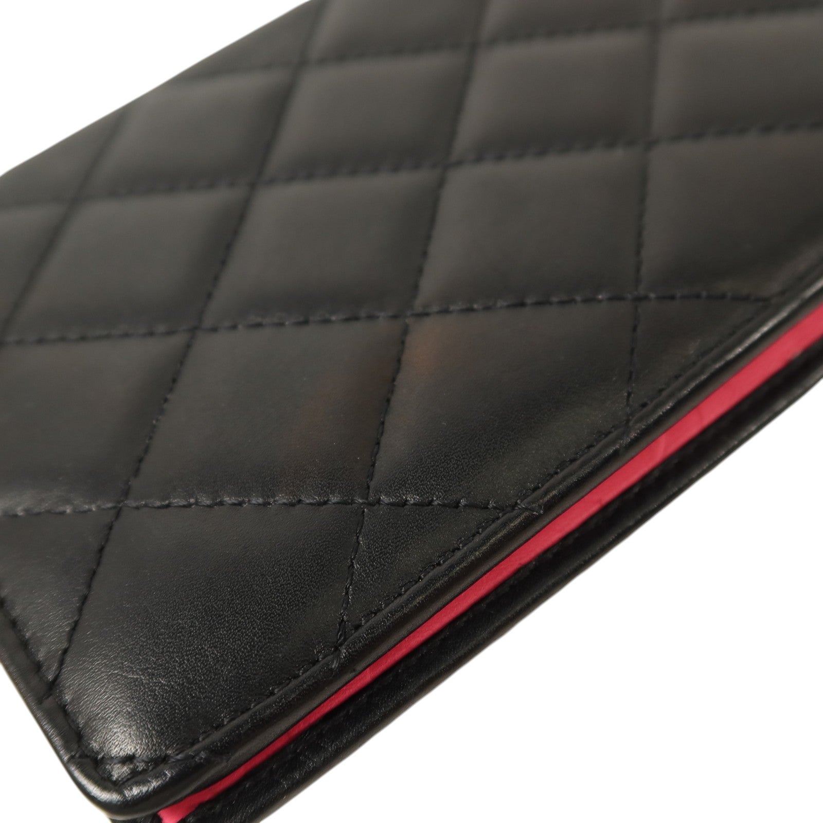 CHANEL 牛皮皮革Cambon Long Wallet銀扣長錢包