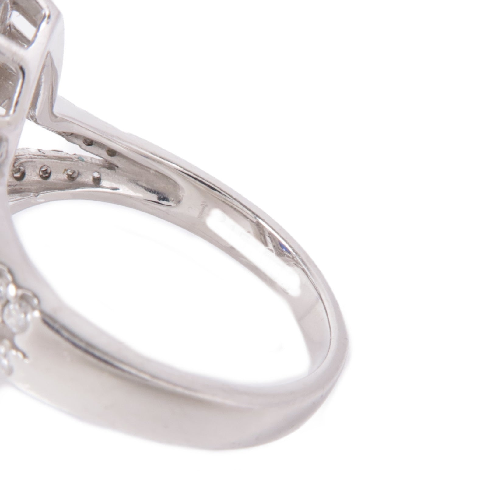 JEWELRY PT900鉑金Sapphire/Diamond Ring藍寶石/鑽石戒指US#6