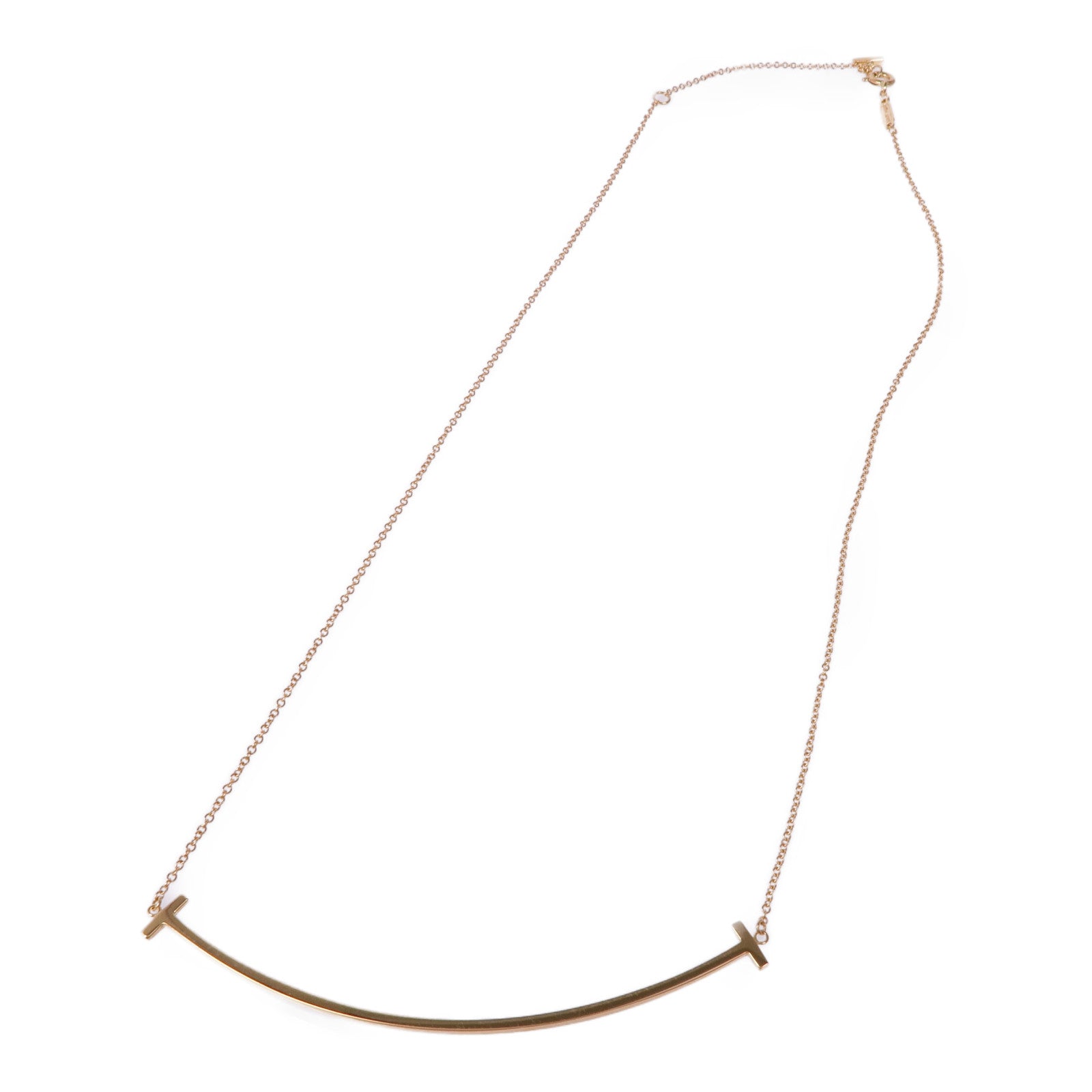 TIFFANY＆CO 18K玫瑰金T Smile Necklace項鍊