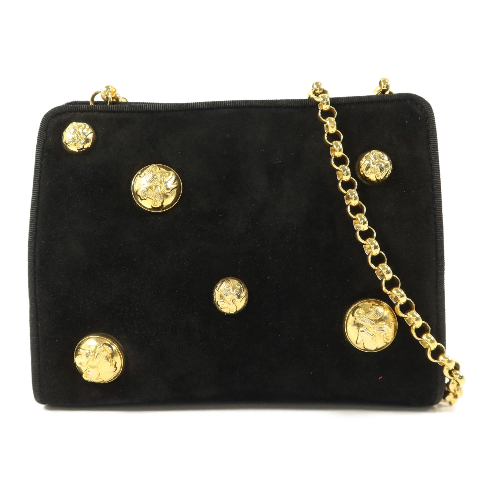 Salvatore Ferragamo 麂皮皮革Shoulder Bag鏈帶肩背袋