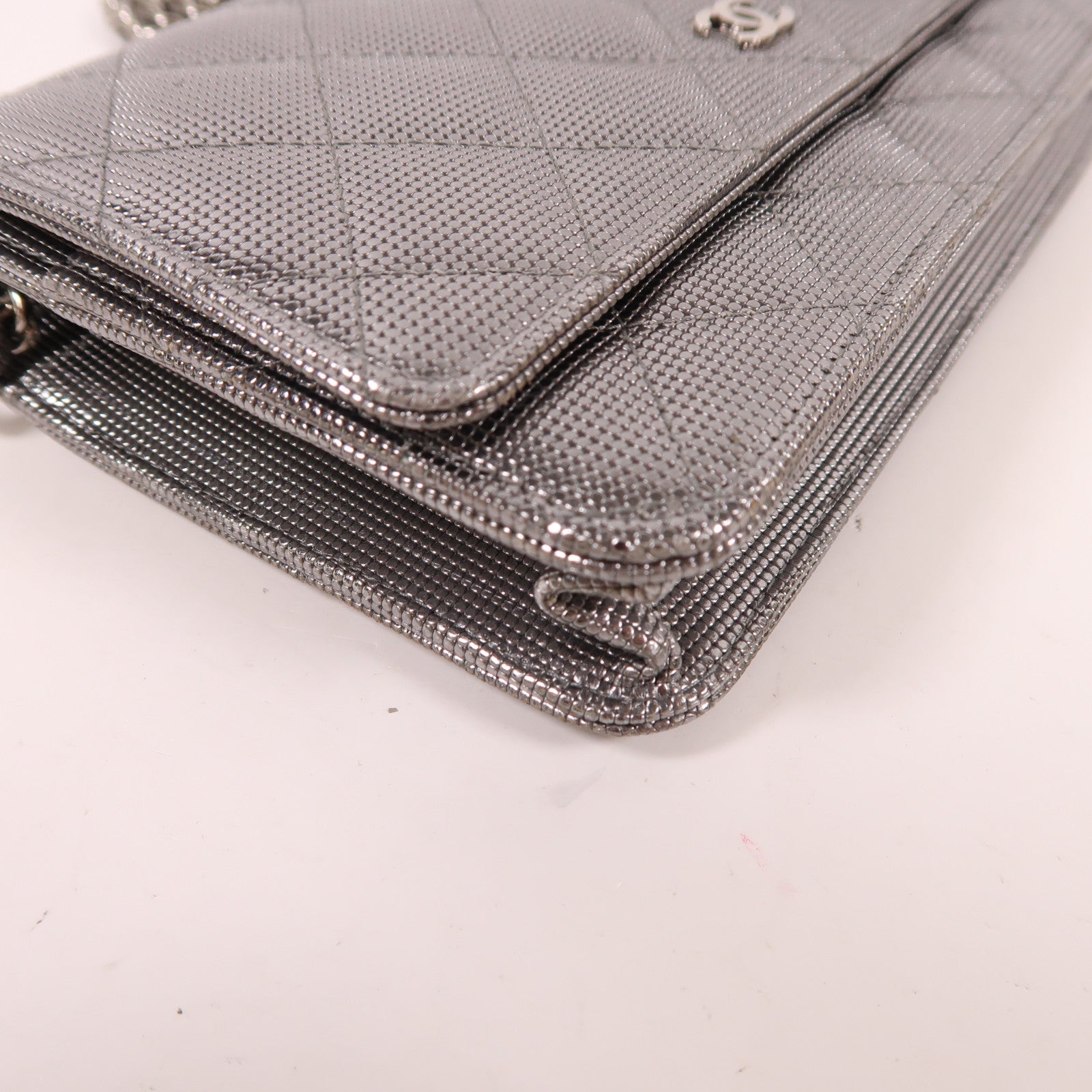 CHANEL 皮革WOC Wallet On Chain銀扣鏈帶肩背袋
