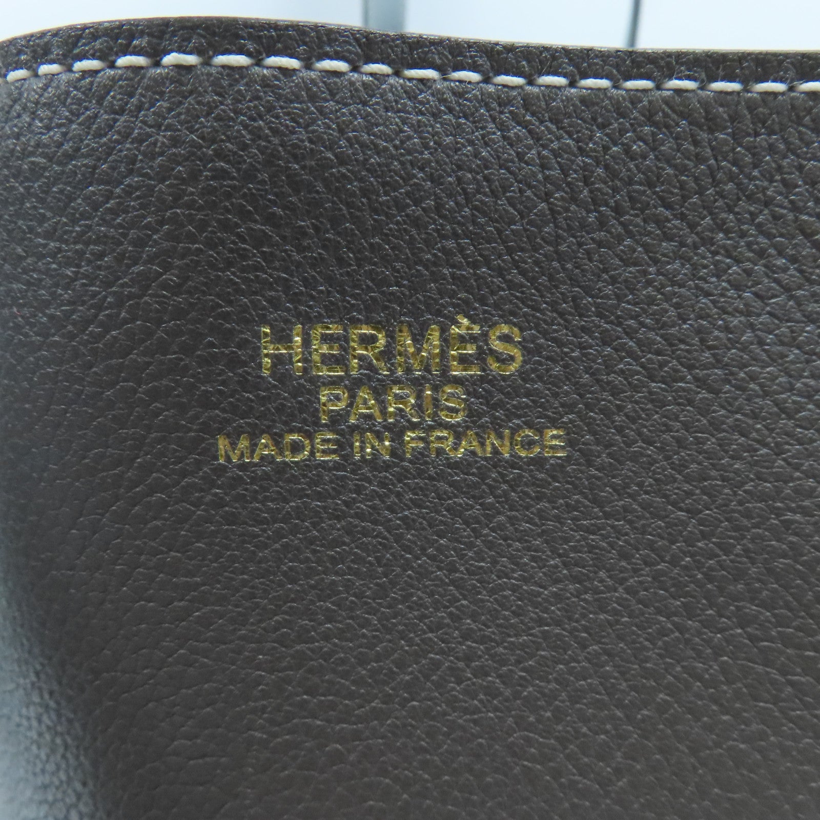 HERMES Clemence皮革Double Sens肩背袋冰河藍/錫灰色