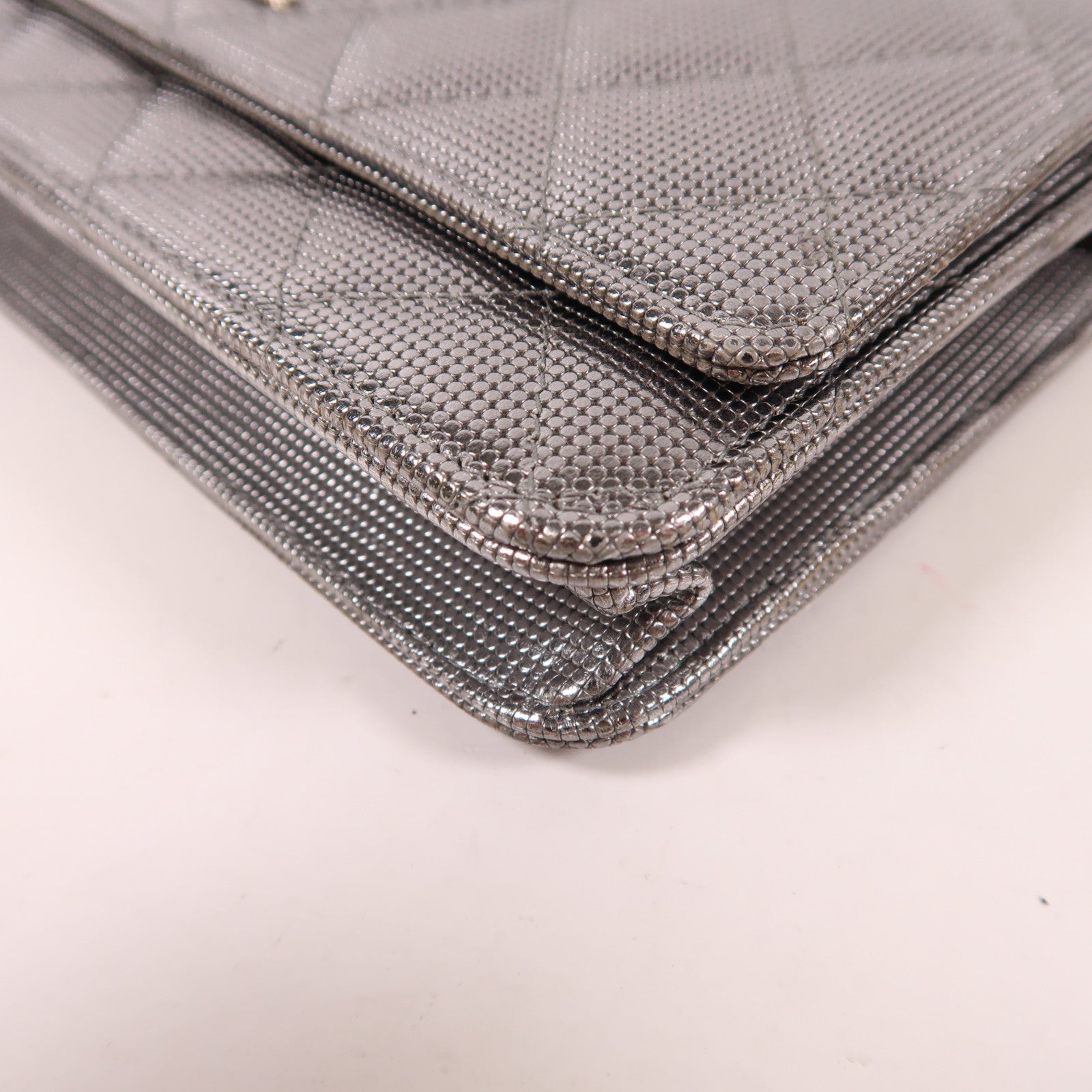 CHANEL 皮革WOC Wallet On Chain銀扣鏈帶肩背袋