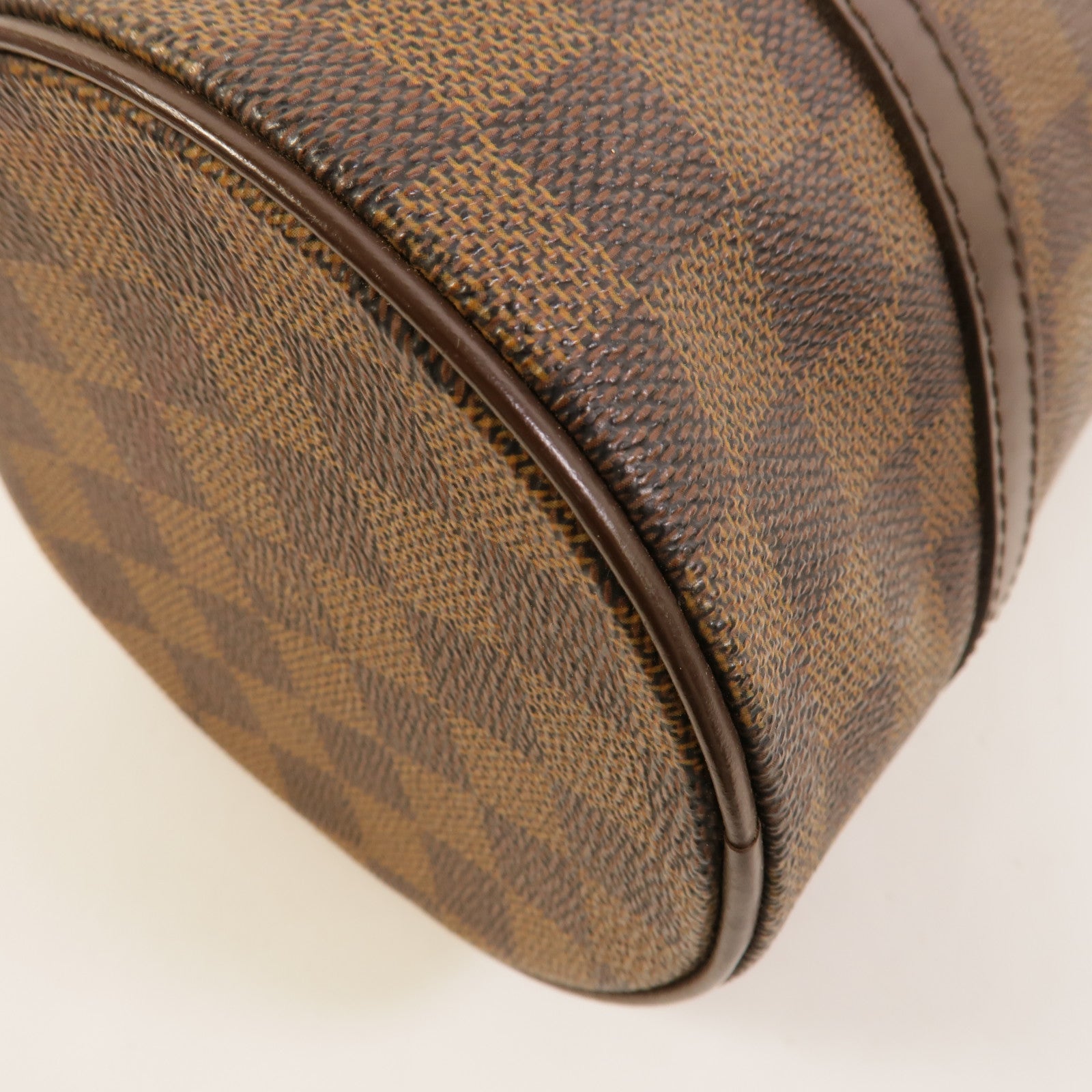 LOUIS VUITTON Damier Papillon PM金扣手挽袋棕色