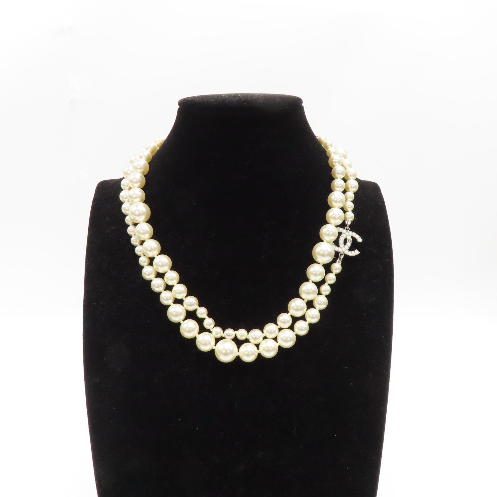 CHANEL PVC/金屬Necklace項鍊白色/銀色