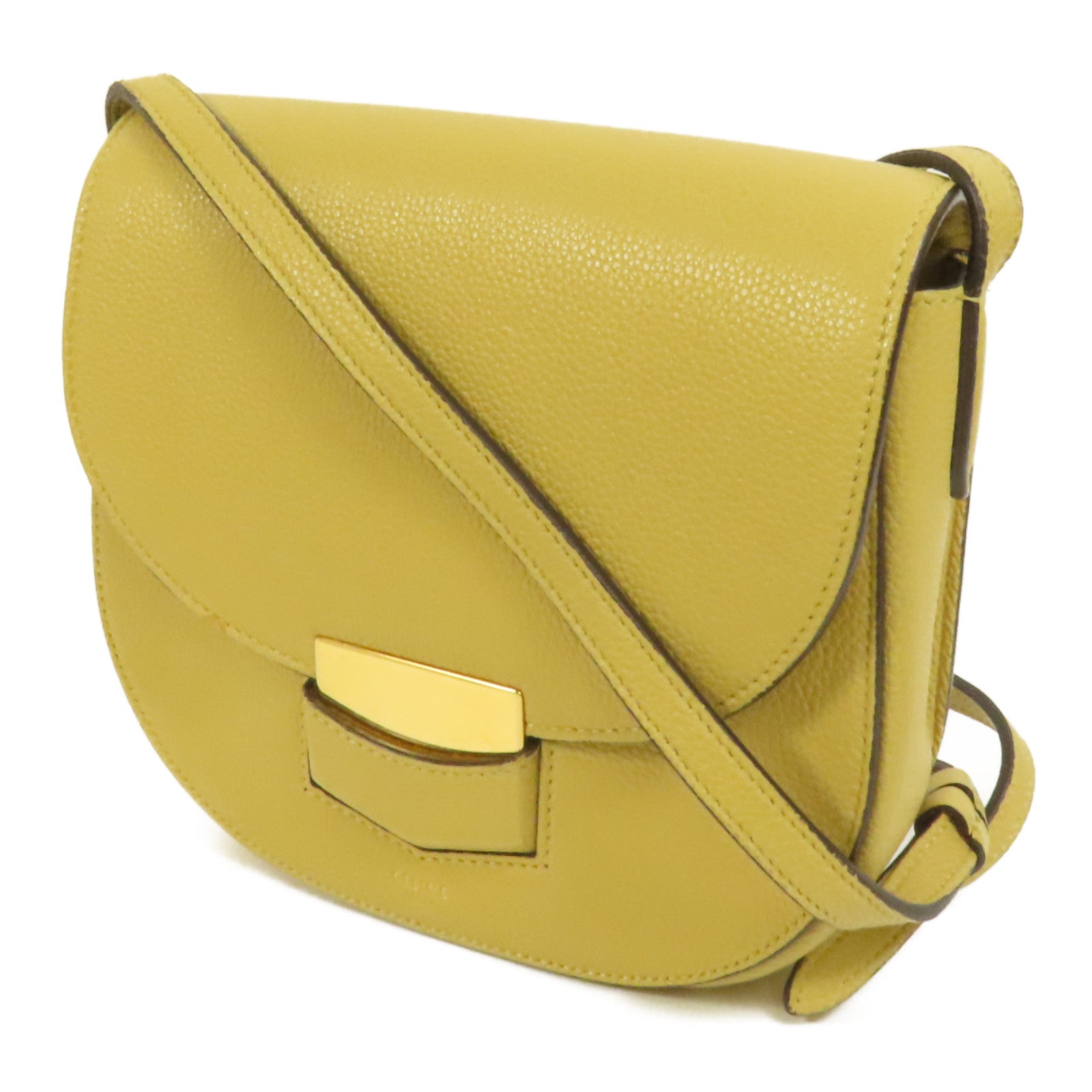 CELINE 牛皮皮革Trotteur金扣肩背袋