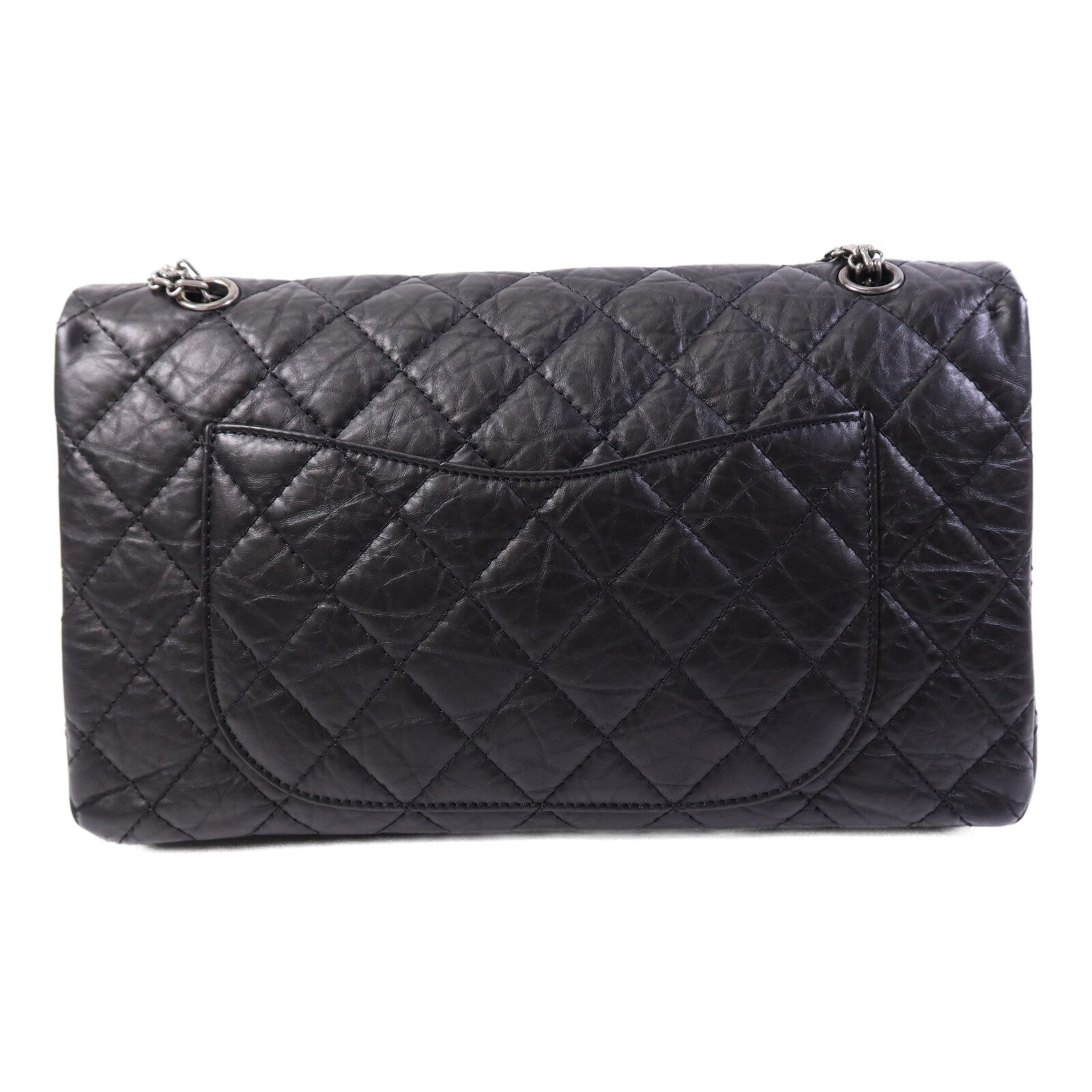 CHANEL 牛皮皮革2.55 Maxi銀扣鏈帶肩背袋