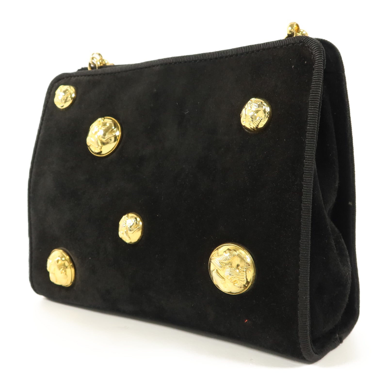 Salvatore Ferragamo 麂皮皮革Shoulder Bag鏈帶肩背袋