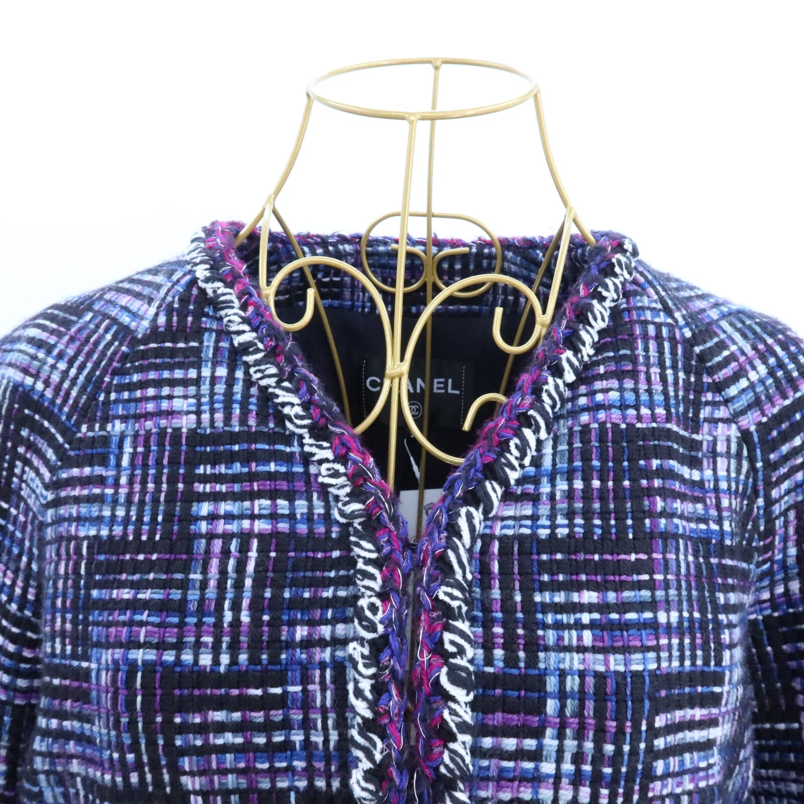CHANEL Wool/Polyamide Tweed Collarless Jacket外套