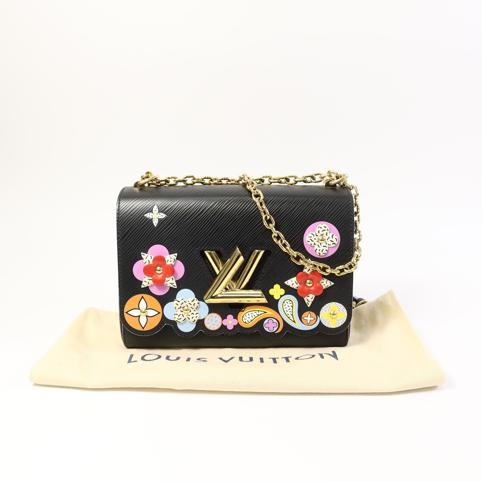 LOUIS VUITTON Epi Twist MM鏈帶手挽肩背兩用袋