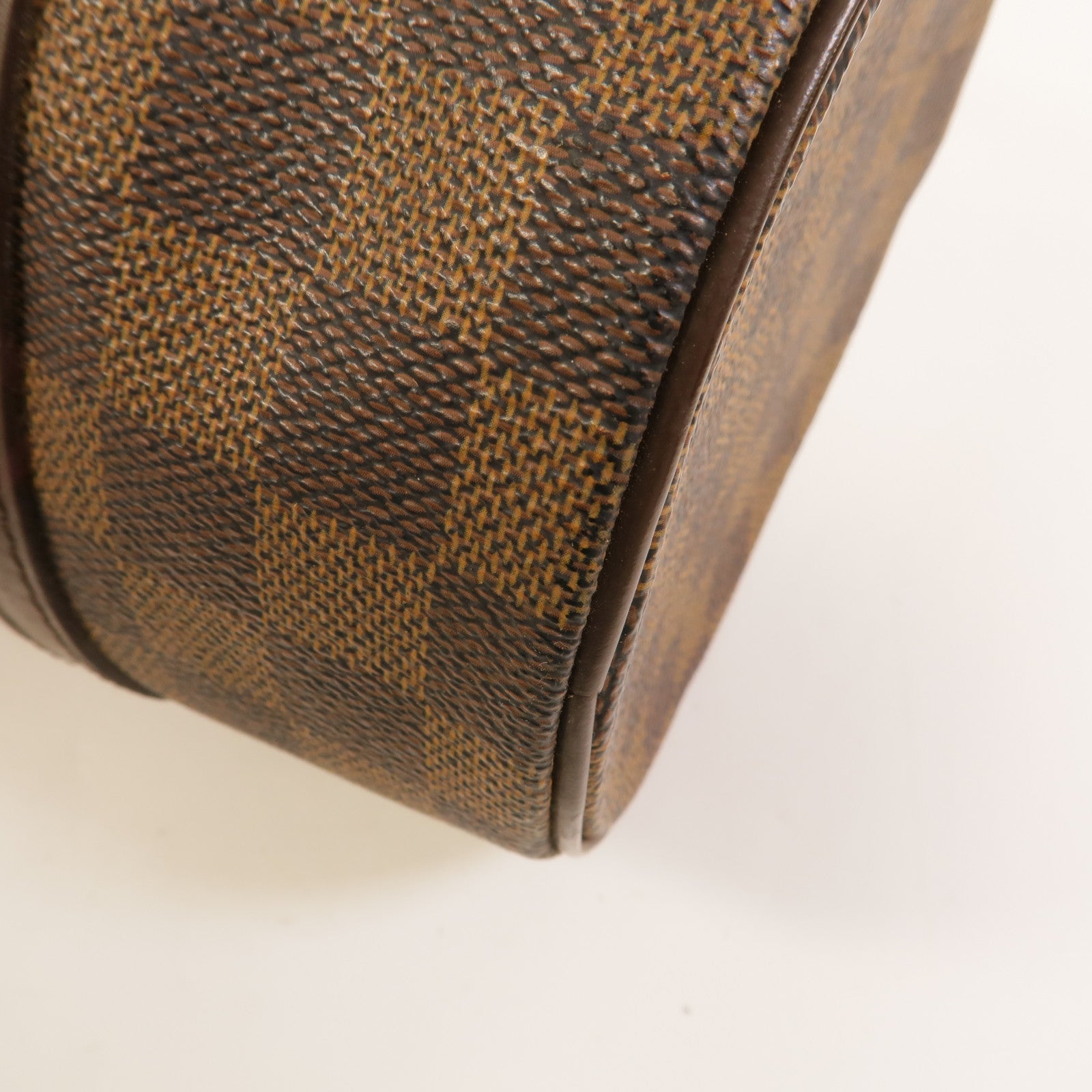 LOUIS VUITTON Damier Papillon PM金扣手挽袋棕色
