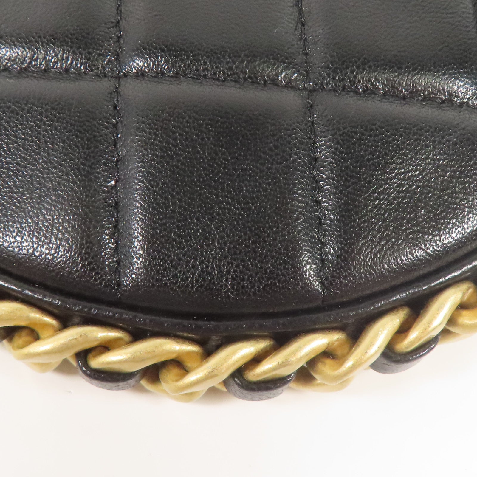 CHANEL 【激減優惠】羊皮皮革Around Hobo金扣鏈帶手挽袋