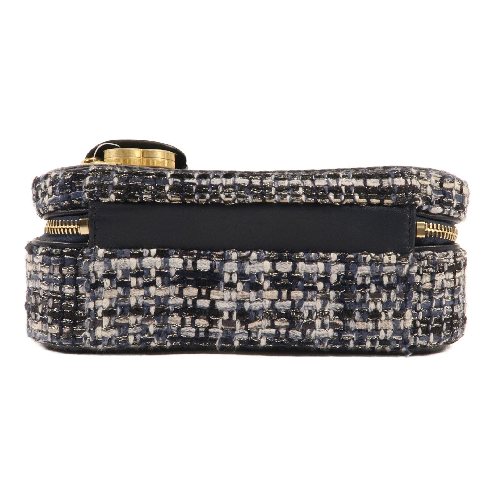 CHANEL 斜紋軟呢Vanity Case金扣鏈帶肩背袋