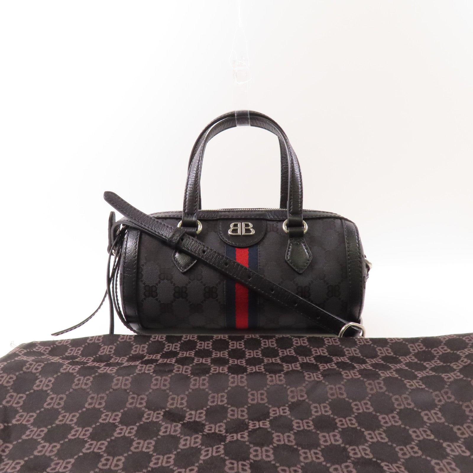 BALENCIAGA 帆布Balenciaga X Gucci Hacker Project銀扣手挽肩背兩用袋