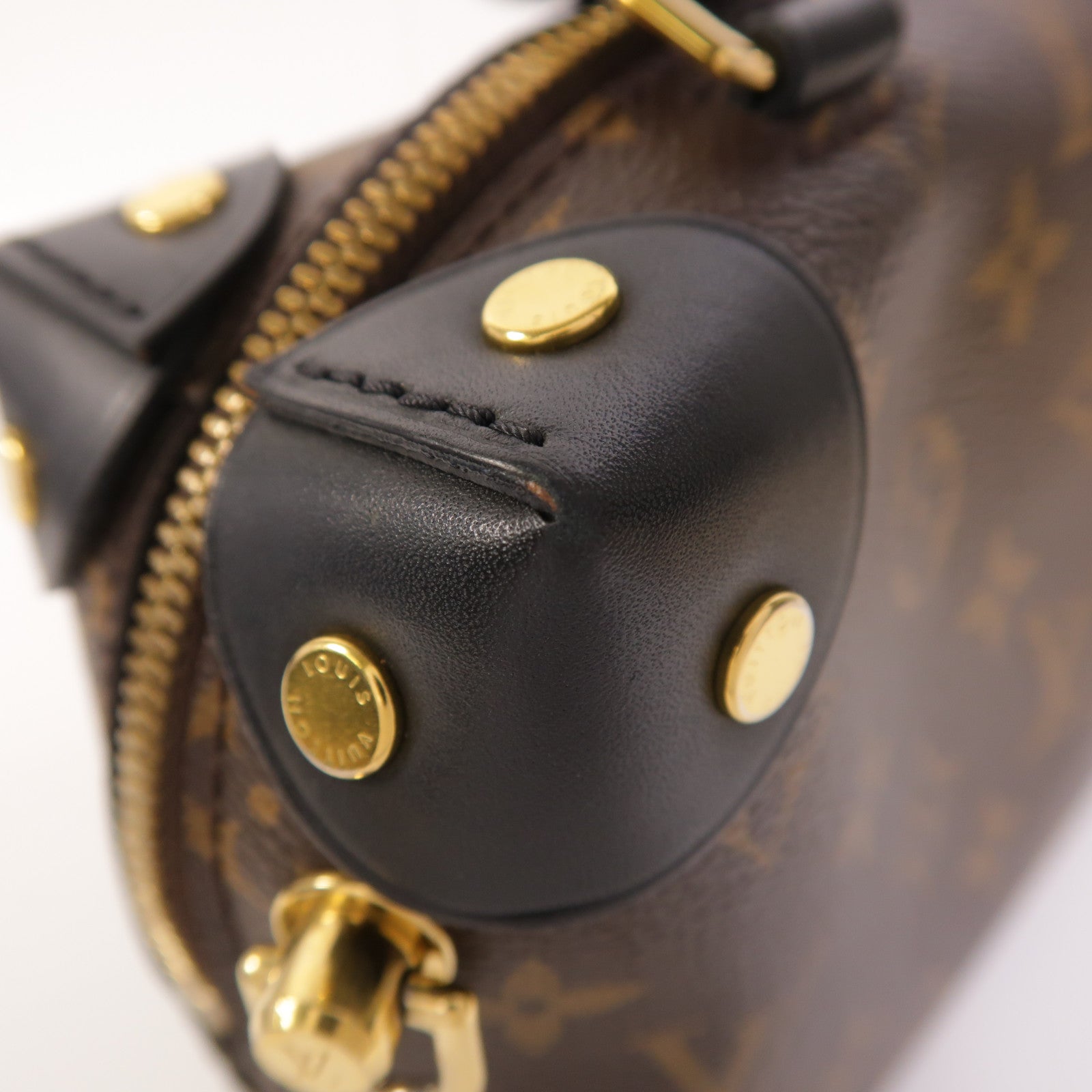 LOUIS VUITTON Monogram Petite Malle Souple金扣手挽肩背兩用袋棕色