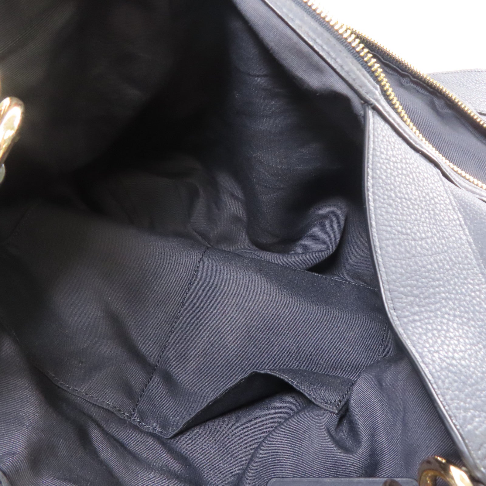 COACH 牛皮皮革Shoulder Bag金扣肩背袋深藍色