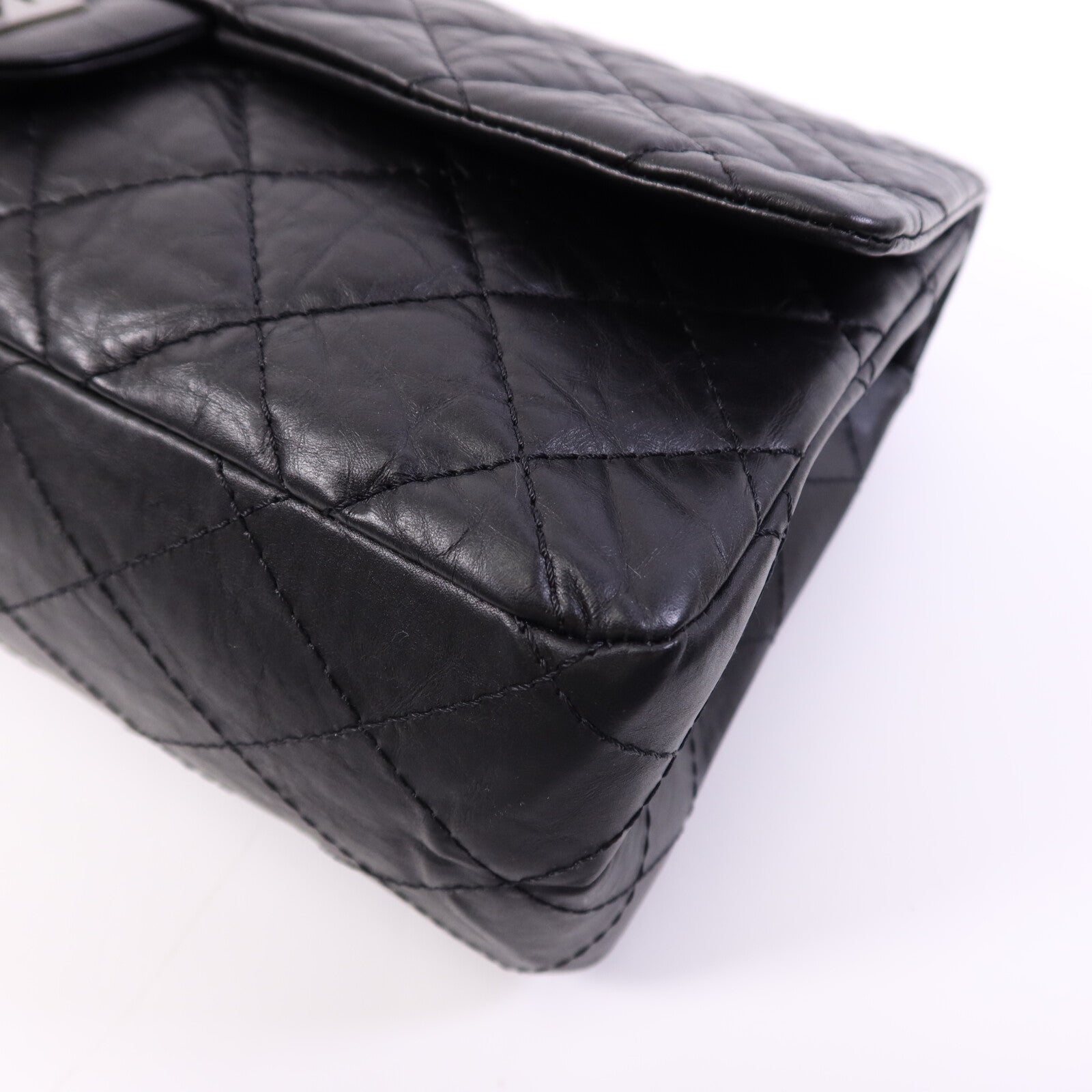 CHANEL 牛皮皮革2.55 Maxi銀扣鏈帶肩背袋