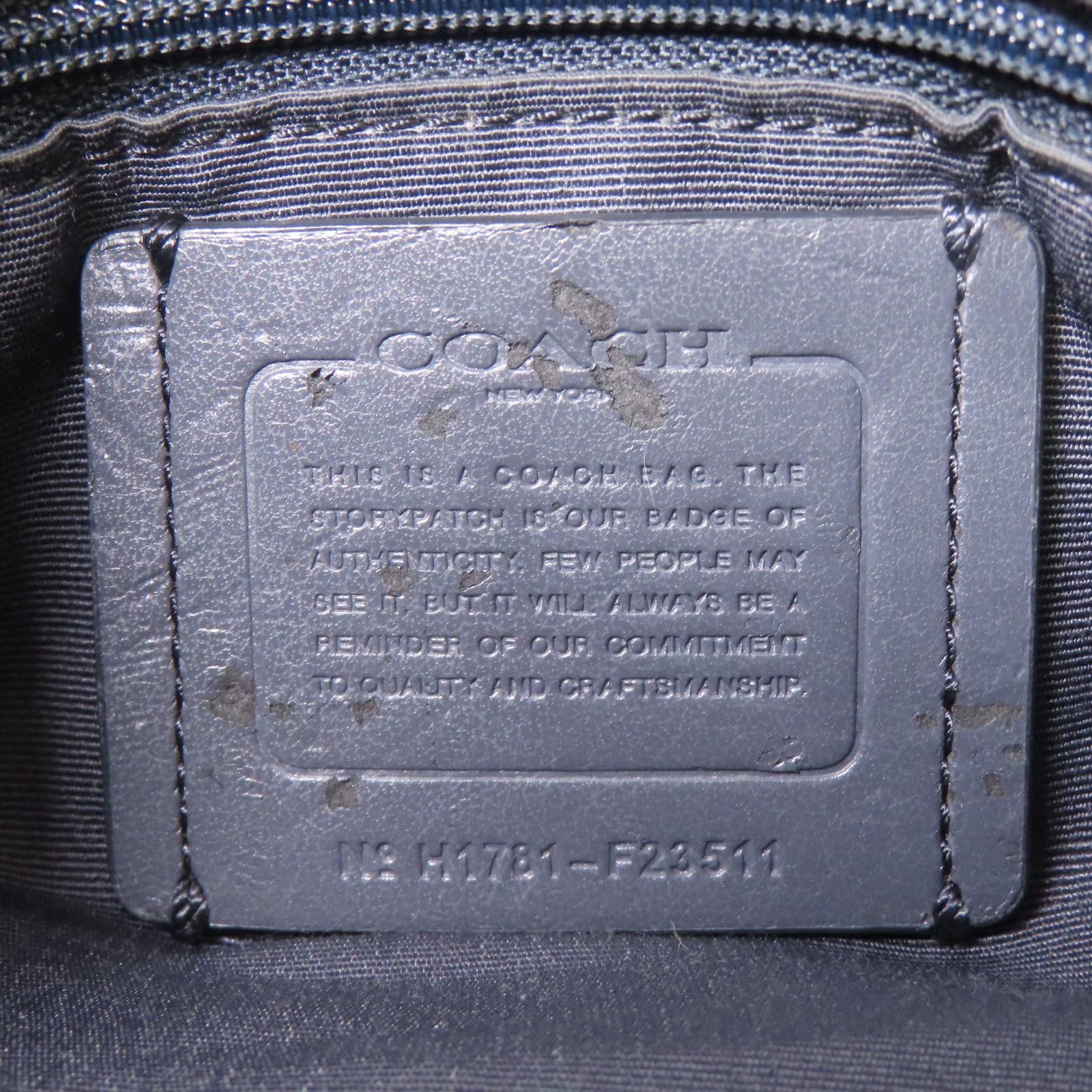 COACH 牛皮皮革Shoulder Bag金扣肩背袋深藍色