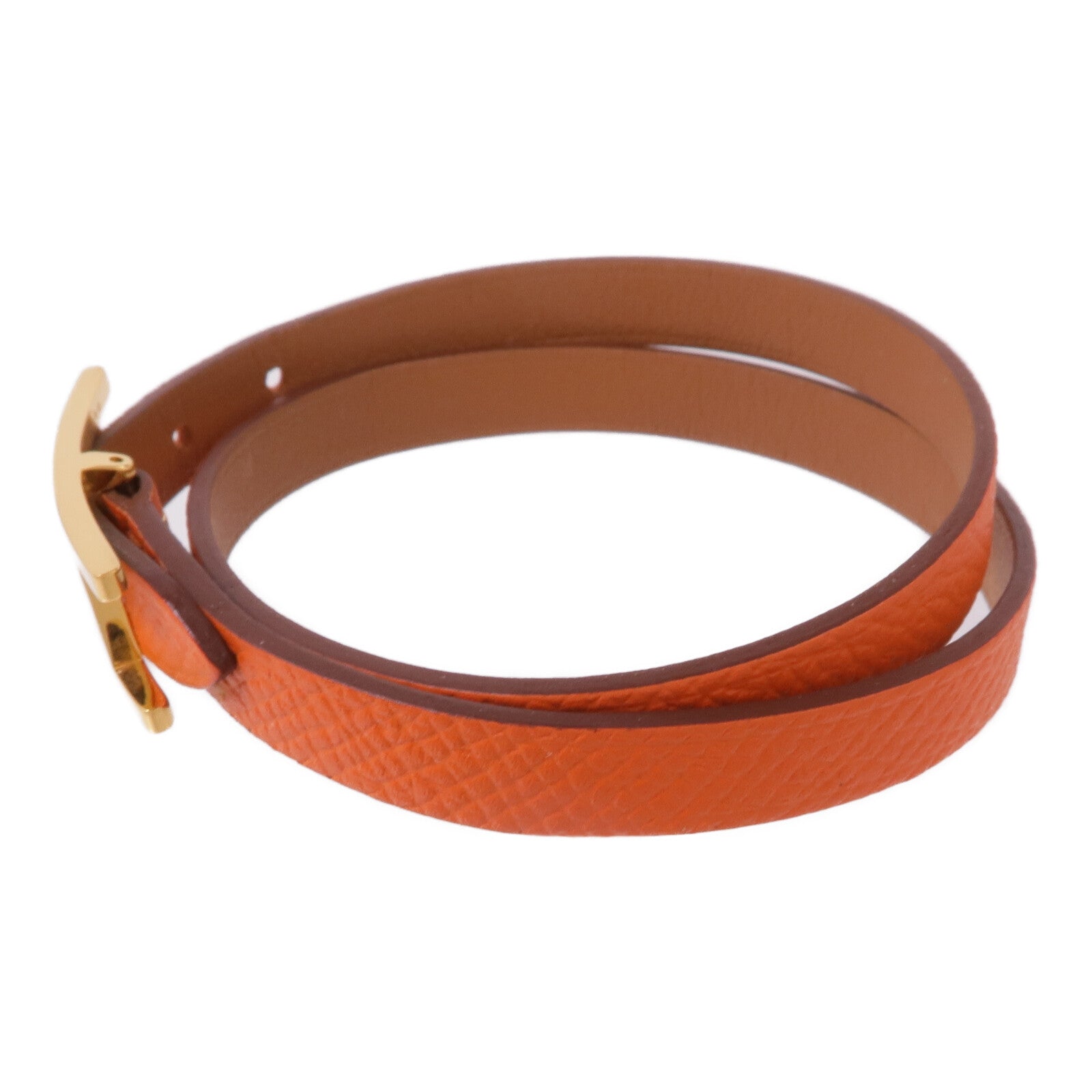 HERMES 【激減優惠】Epsom/Swift皮革Behapi Double Tour Bracelet金扣手帶