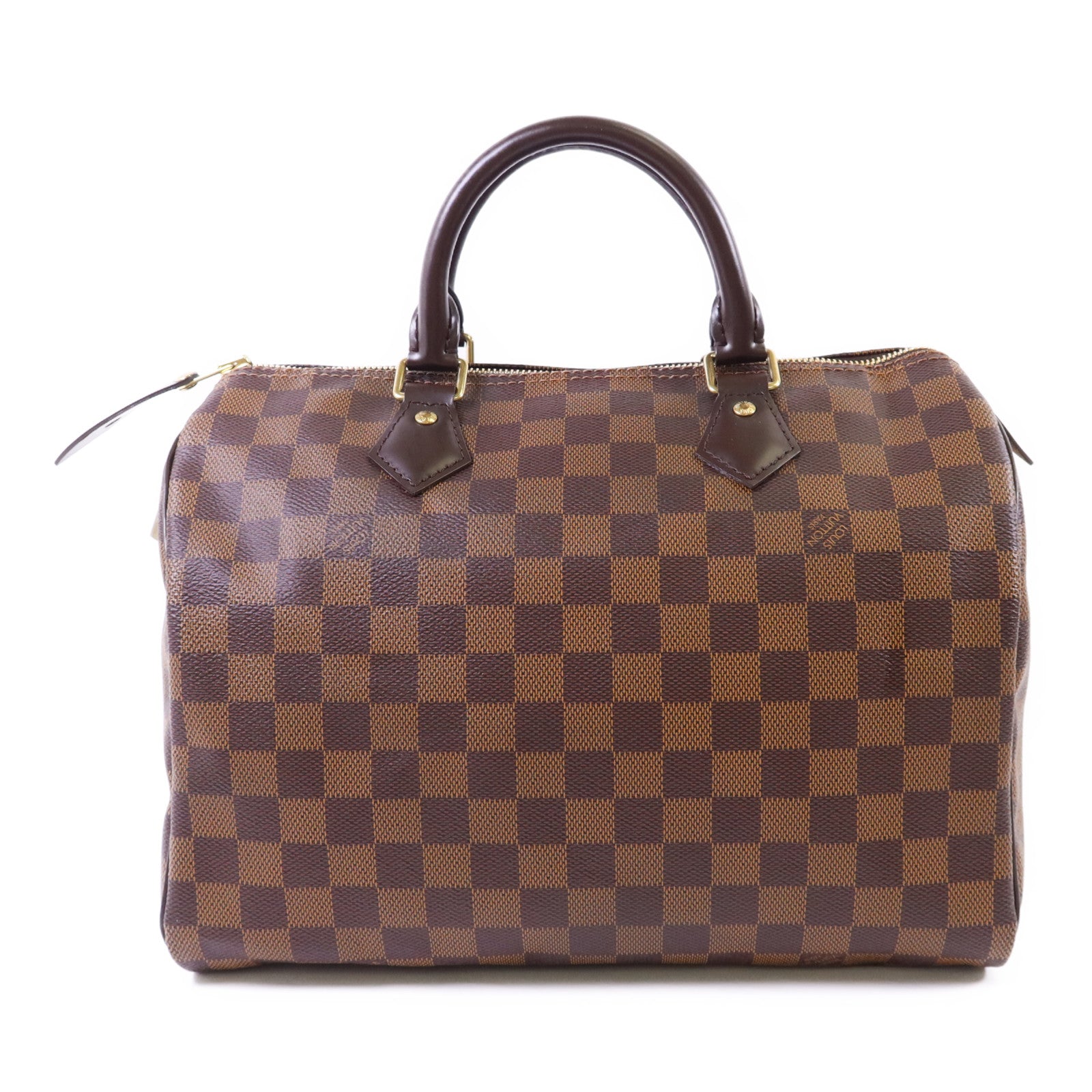 LOUIS VUITTON Damier Speedy 30金扣手挽袋