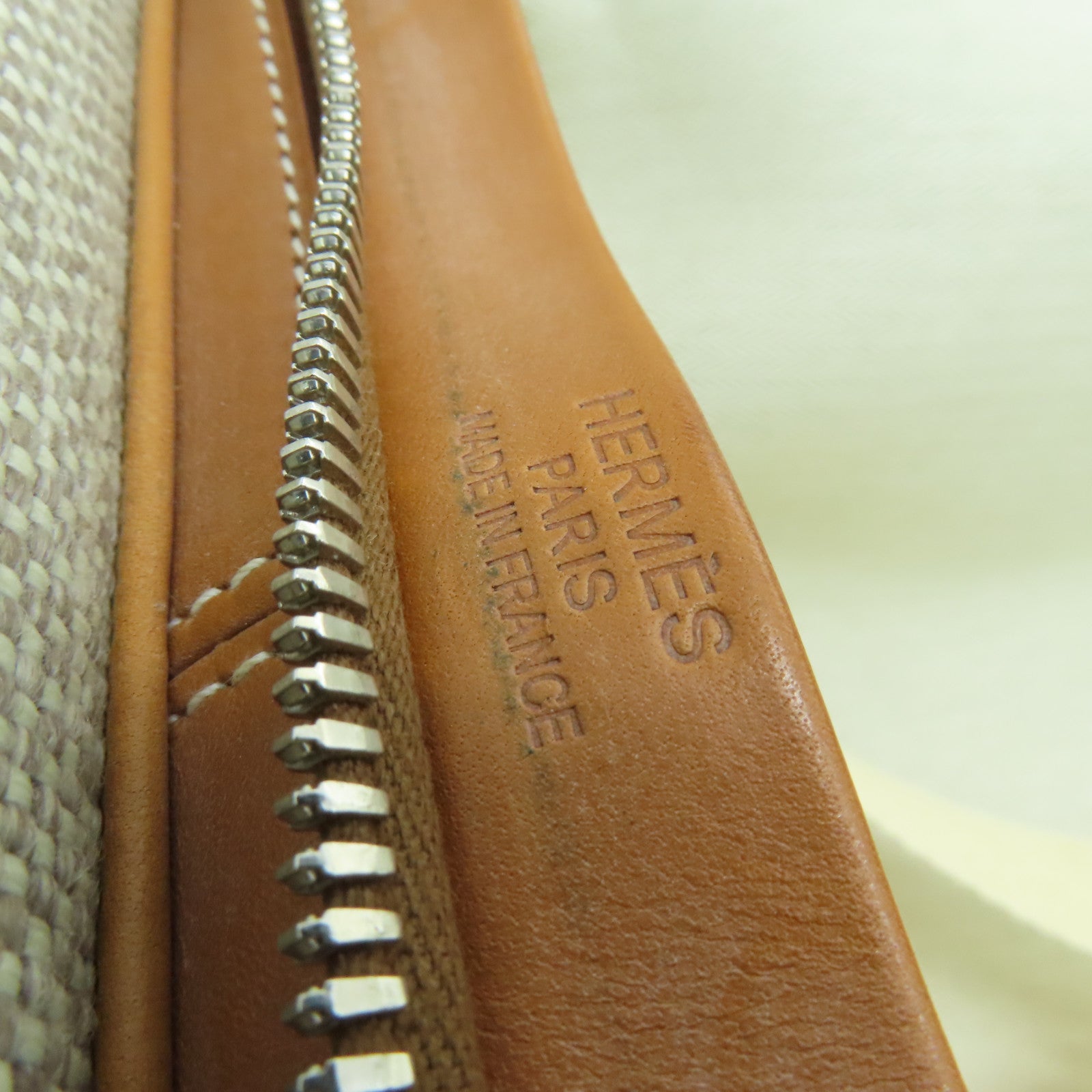 HERMES 【激減優惠】帆布Caleche Rolling Luggage銀扣行李箱米色/啡色