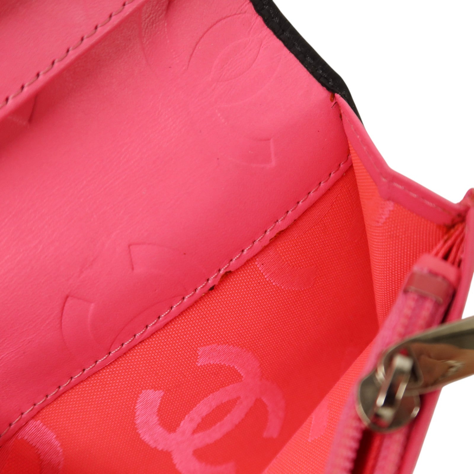 CHANEL 牛皮皮革Cambon Long Wallet銀扣長錢包
