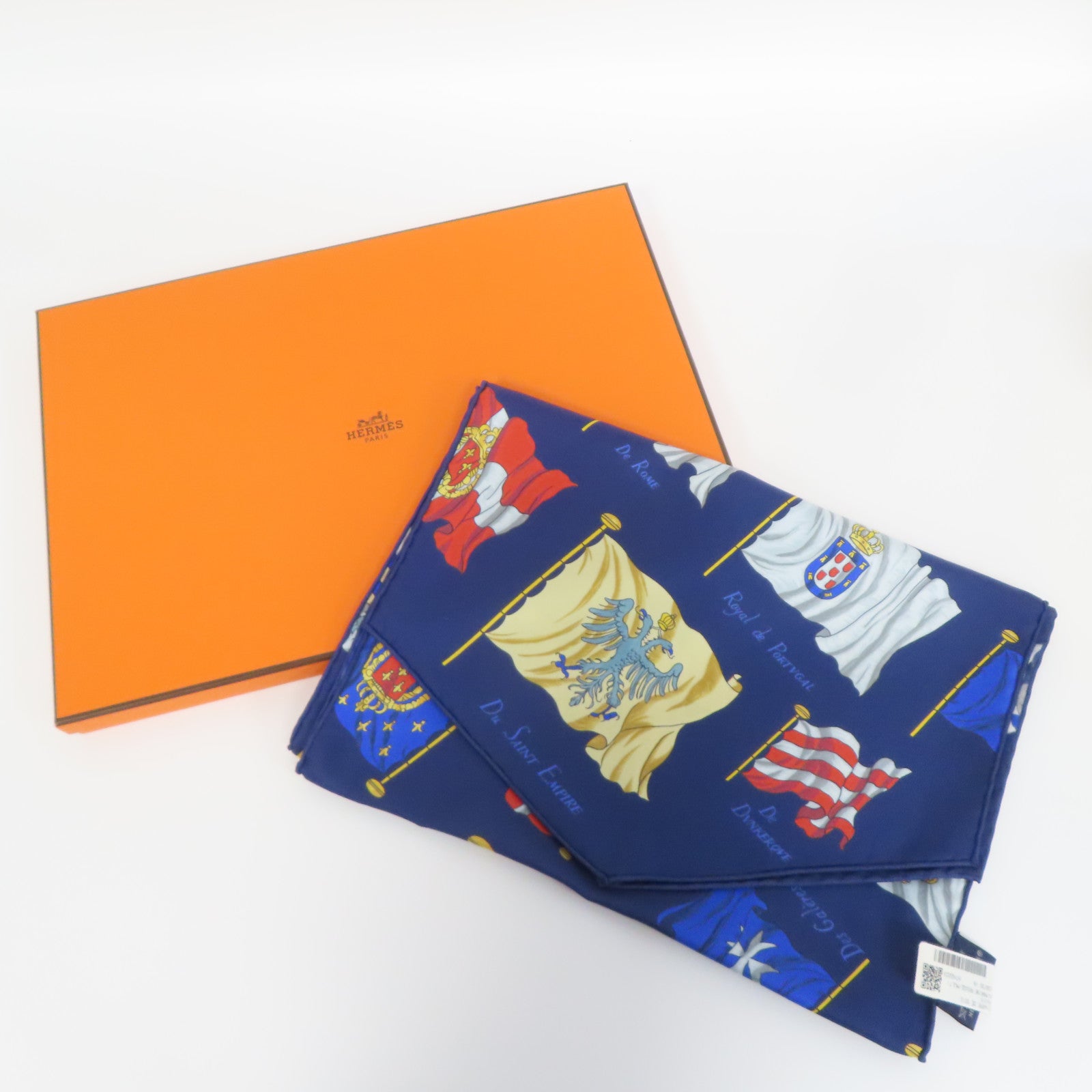 HERMES 絲質Maxi Twilly絲巾藍色/紅色/灰色