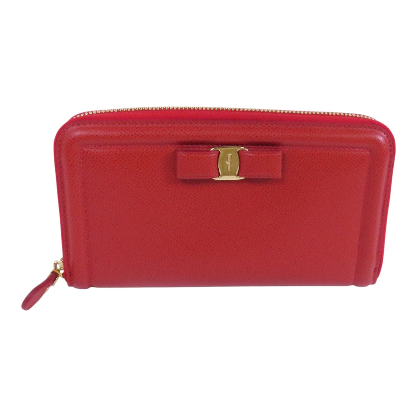 Salvatore Ferragamo 牛皮皮革Round Long Wallet金扣長錢包