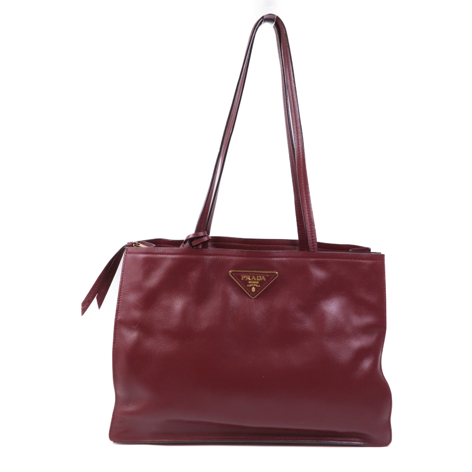 PRADA 牛皮皮革Shoulder Tote金扣肩背袋/手挽袋