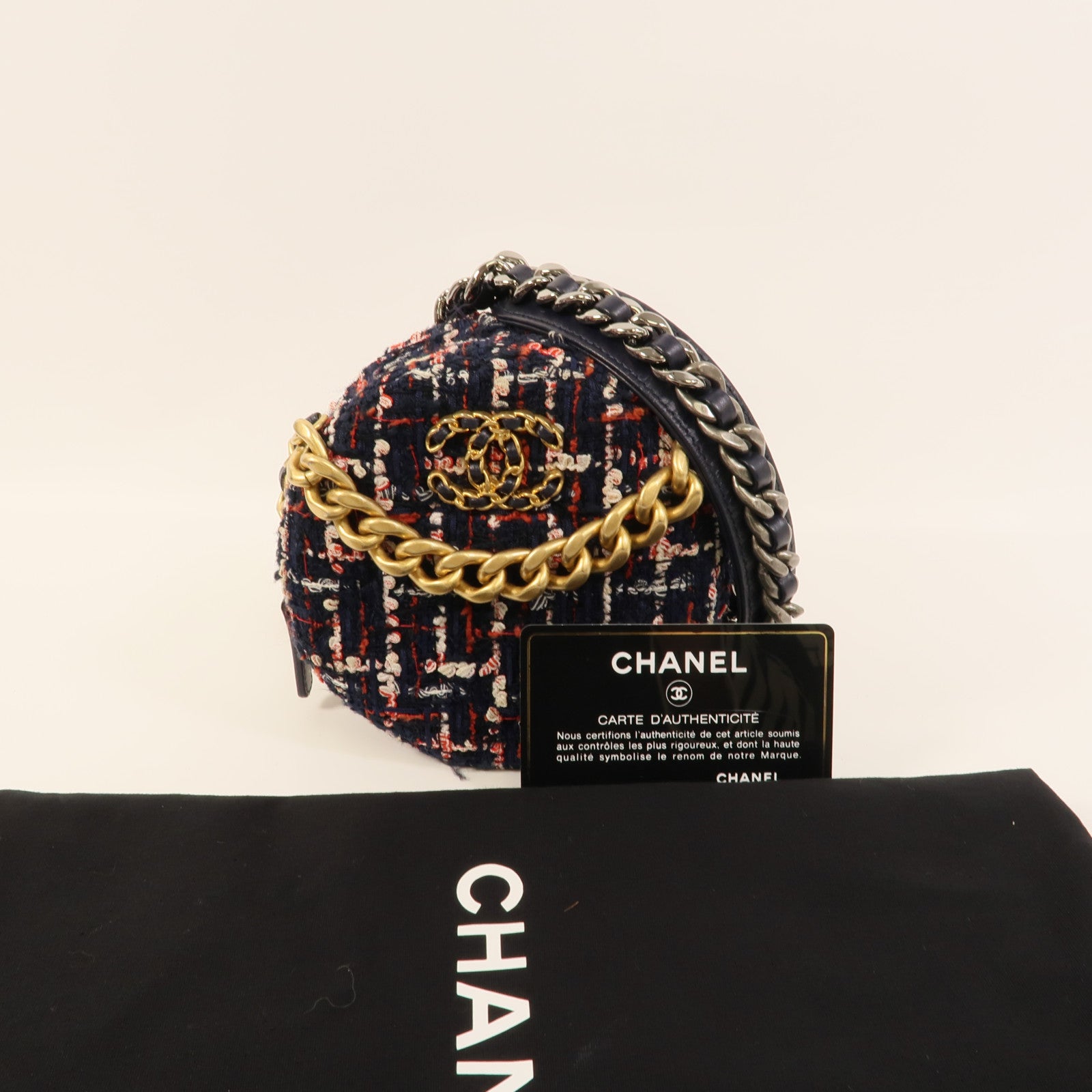 CHANEL Tweed Chain Shoulder肩背袋