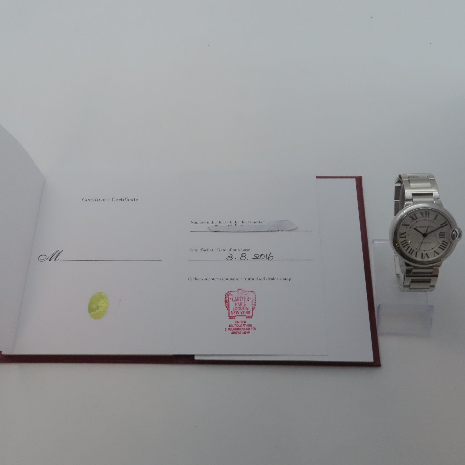 CARTIER Ballon Bleu不鏽鋼手錶自動機芯銀色