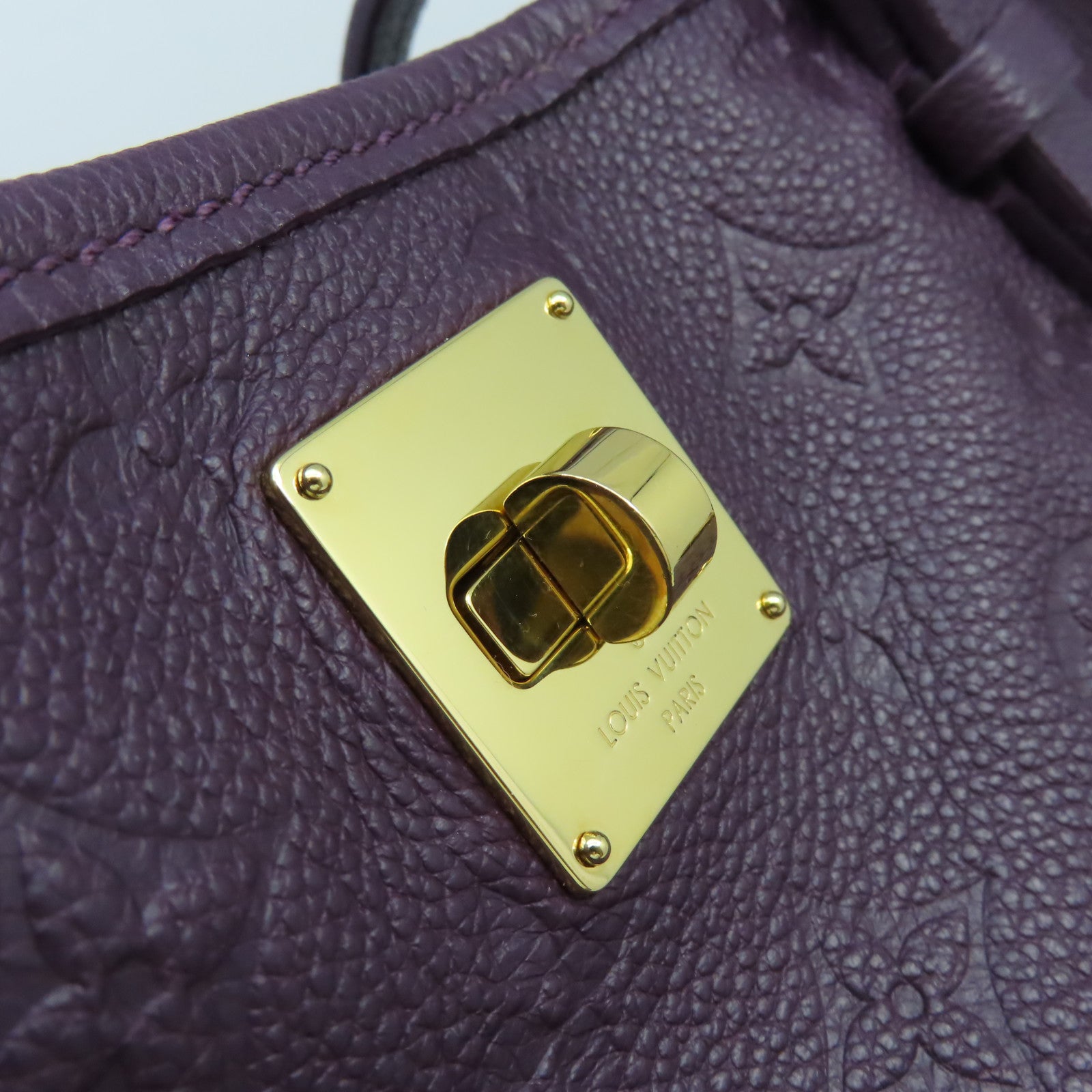 LOUIS VUITTON 【激減優惠】Monogram Empreinte Citadine PM Shoulder Bag金扣肩背袋紫色
