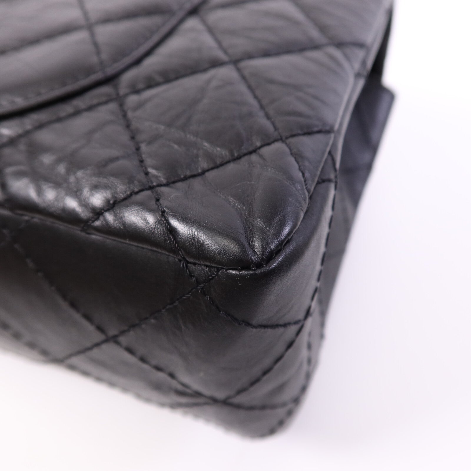 CHANEL 牛皮皮革2.55 Maxi銀扣鏈帶肩背袋